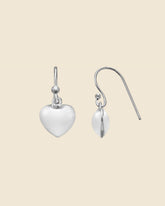 Sterling Silver Puffed Heart Earrings