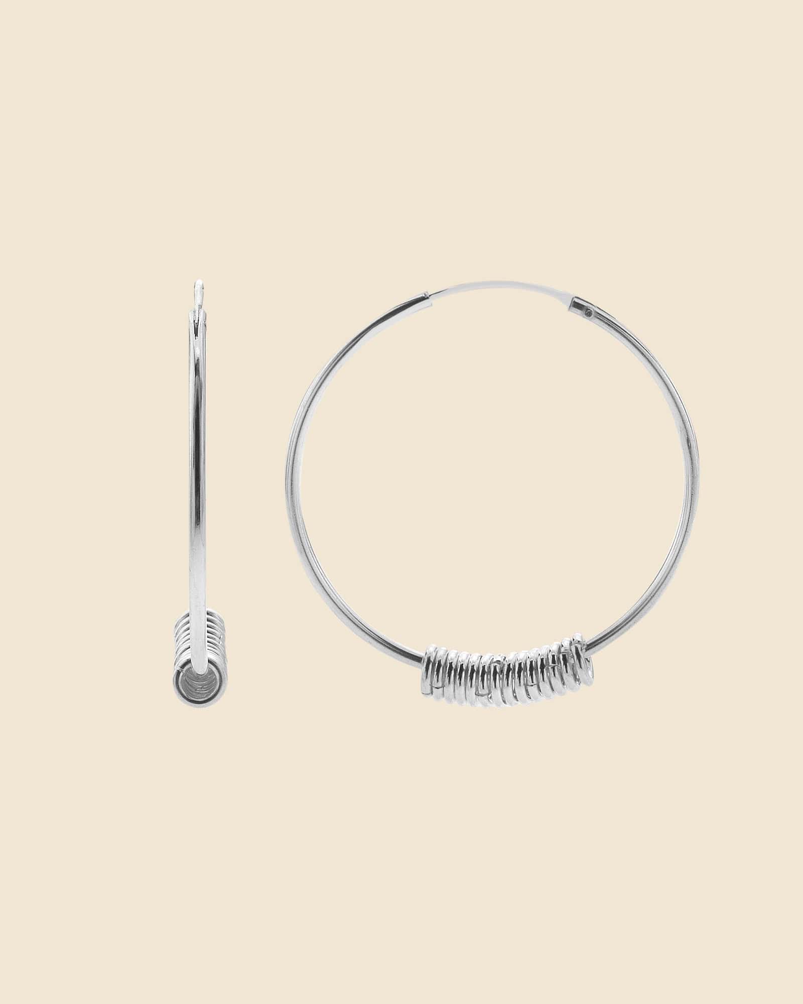 Sterling Silver 28mm Hoops with Loose Rings