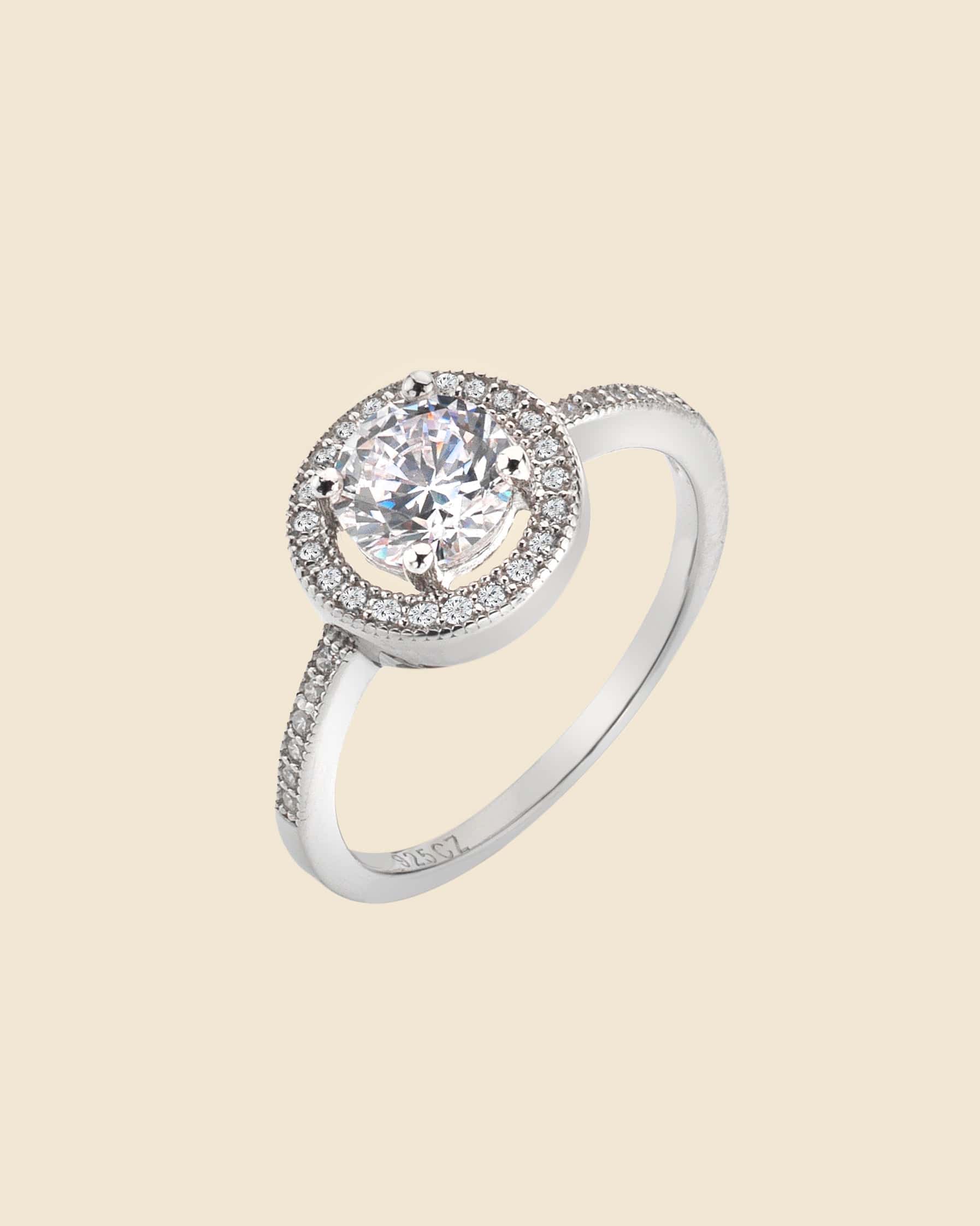 Sterling Silver Microset Cubic Zirconia Orbit Ring