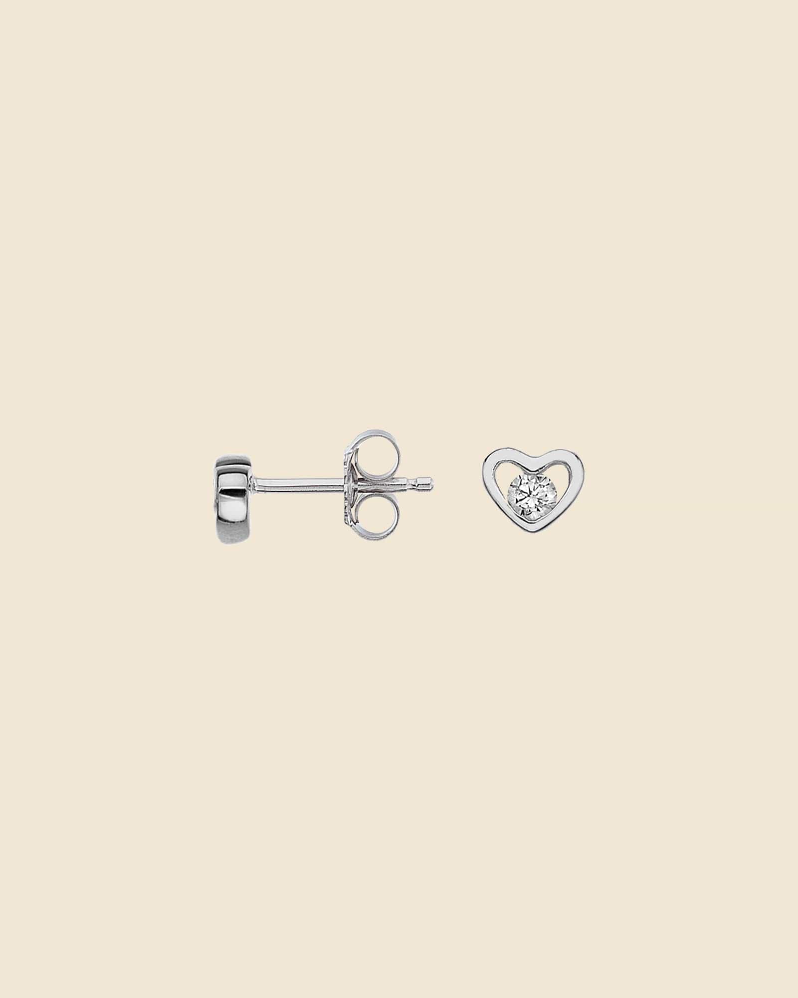 Cubic Zirconia Set Tiny Heart Studs