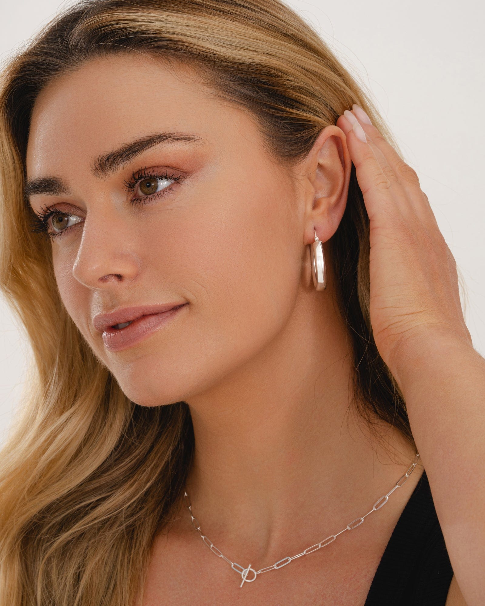 Sterling Silver Wide 30mm Flip-Top Hoops