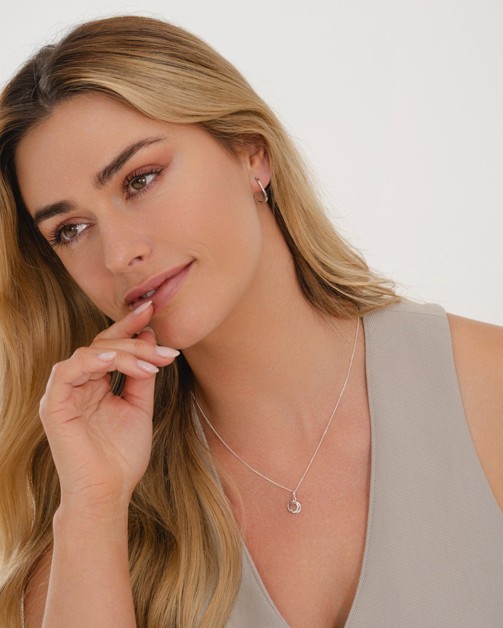 Sterling Silver Mini Linked Circles Pendant
