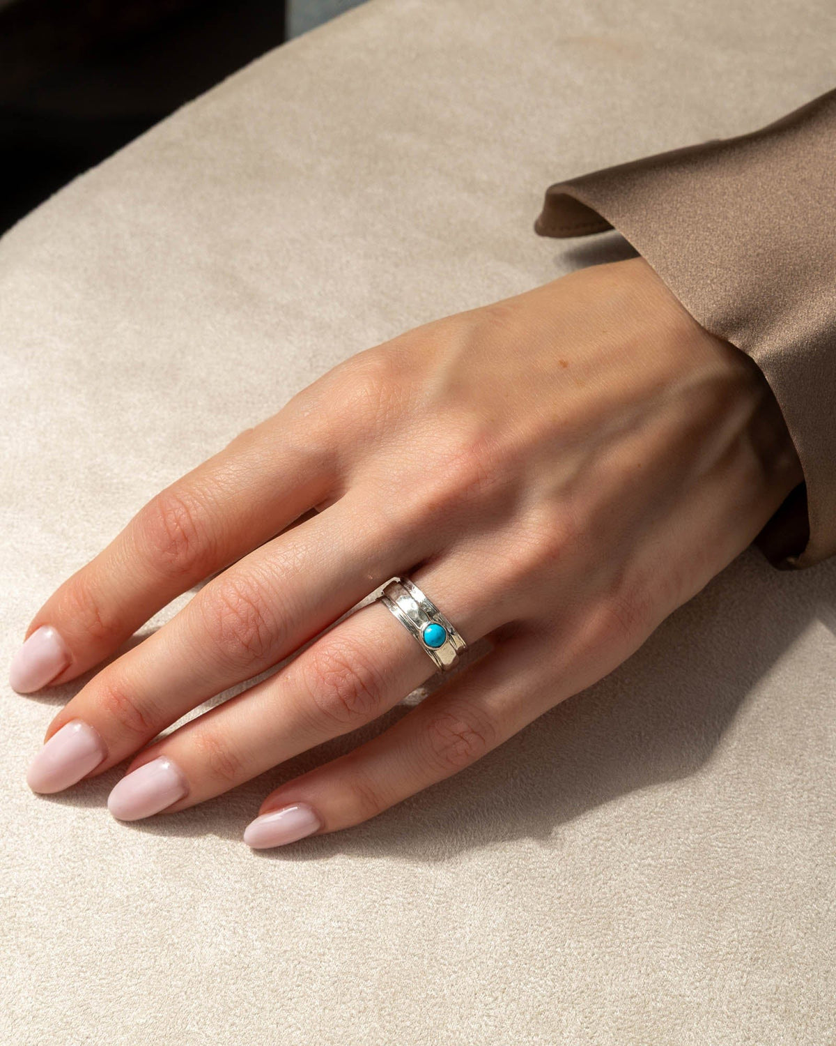 Sterling Silver and Turquoise Spinner Ring