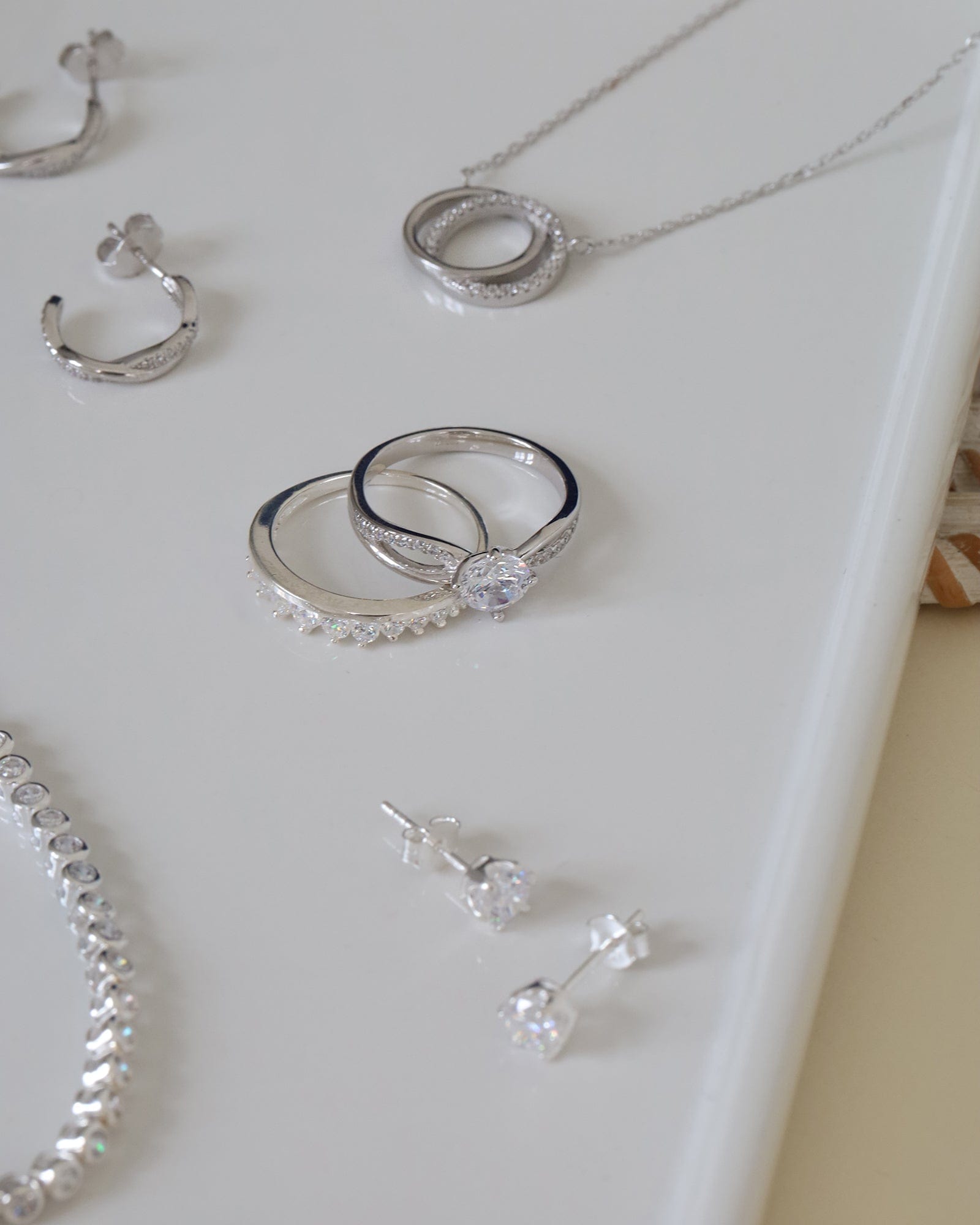 Sterling Silver and Cubic Zirconia Split Shank Solitaire