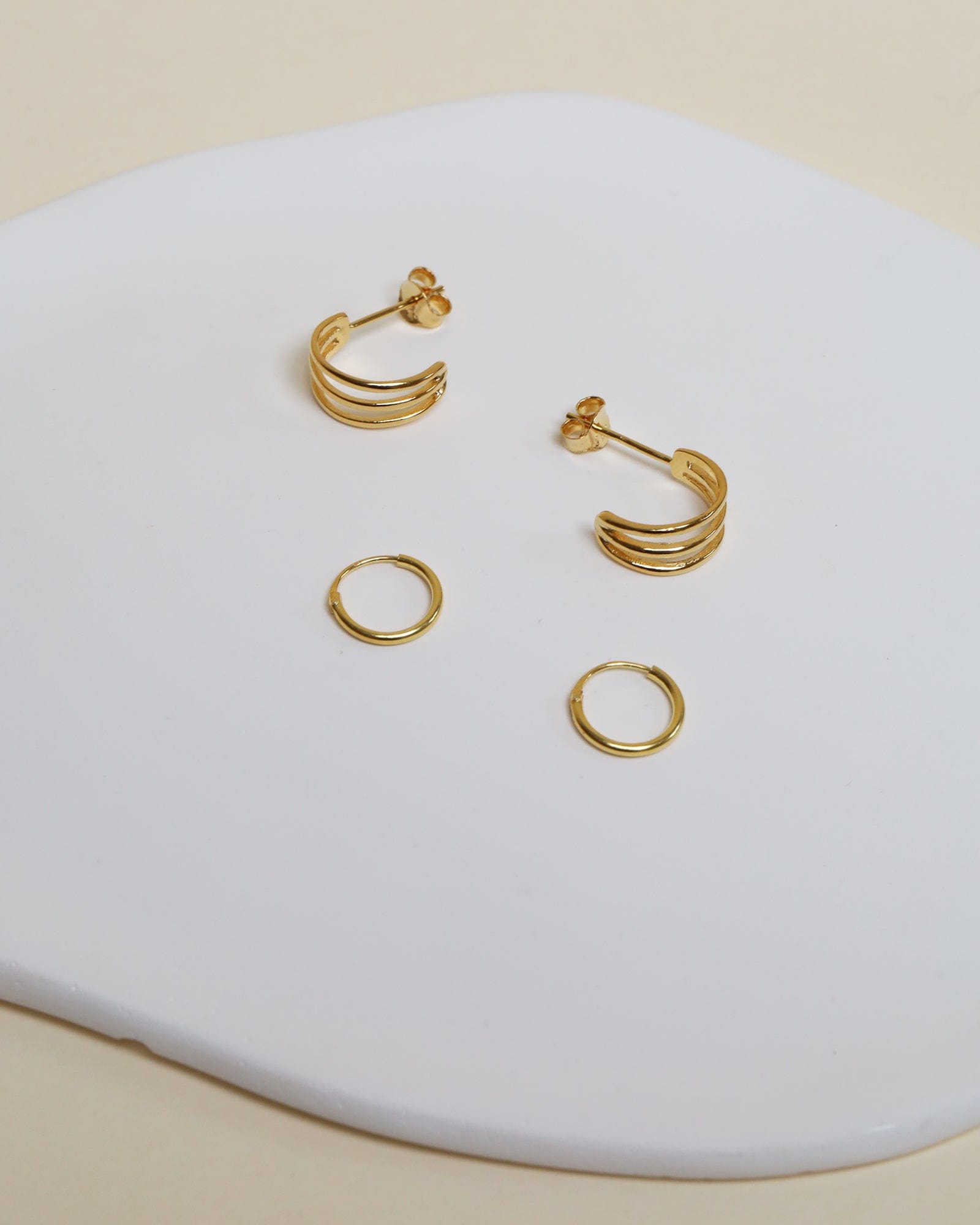 Gold Plated Simple Sleeper Hoops