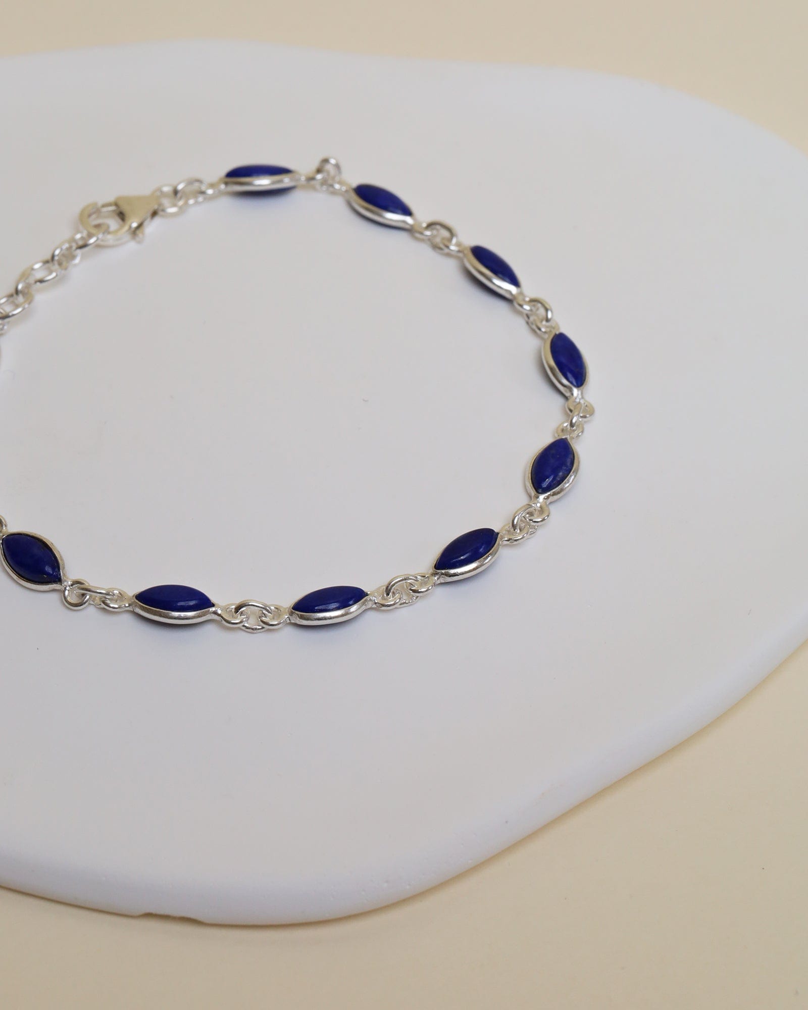 Sterling Silver and Gemstone Marquise Bracelet