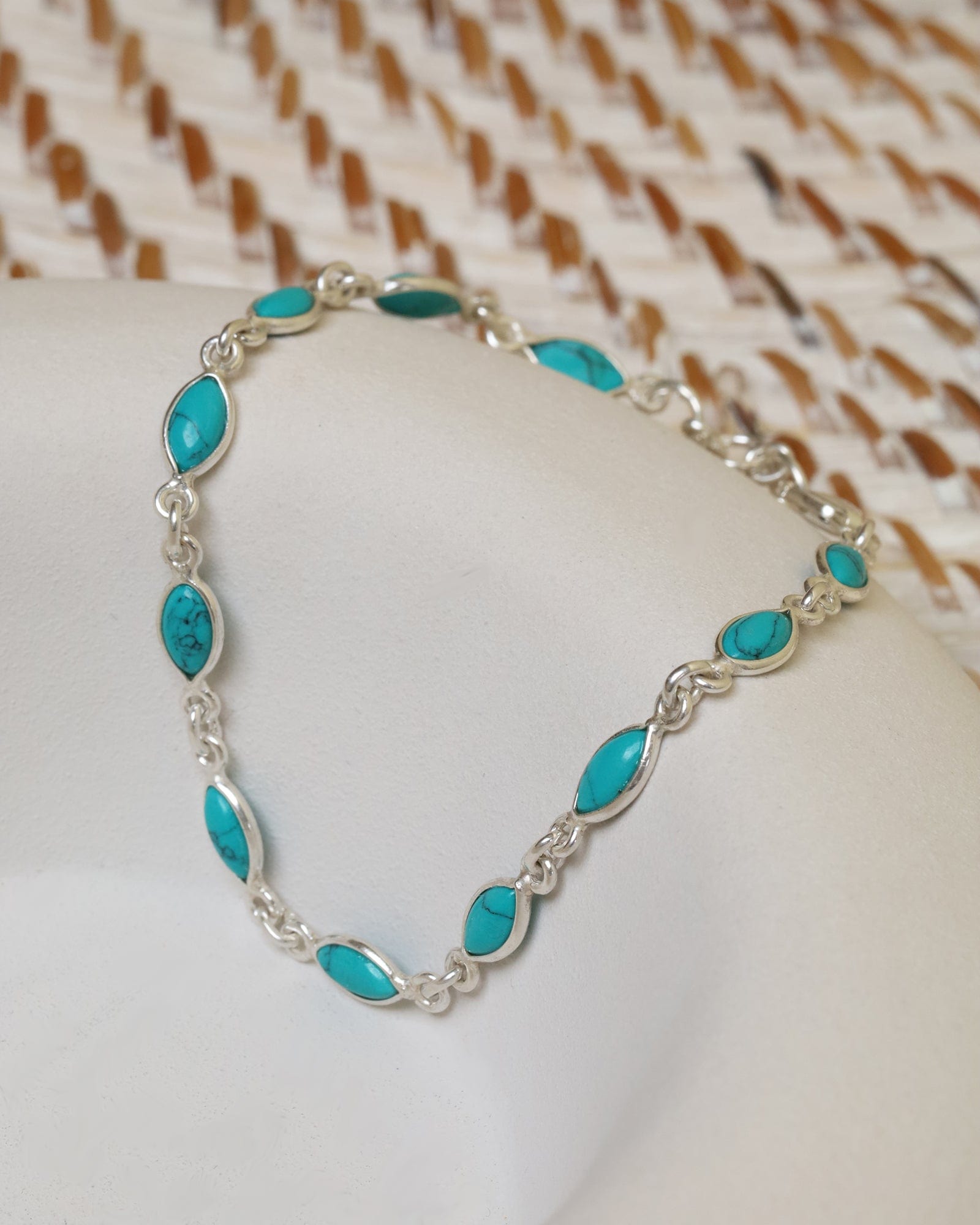 Sterling Silver and Gemstone Marquise Bracelet