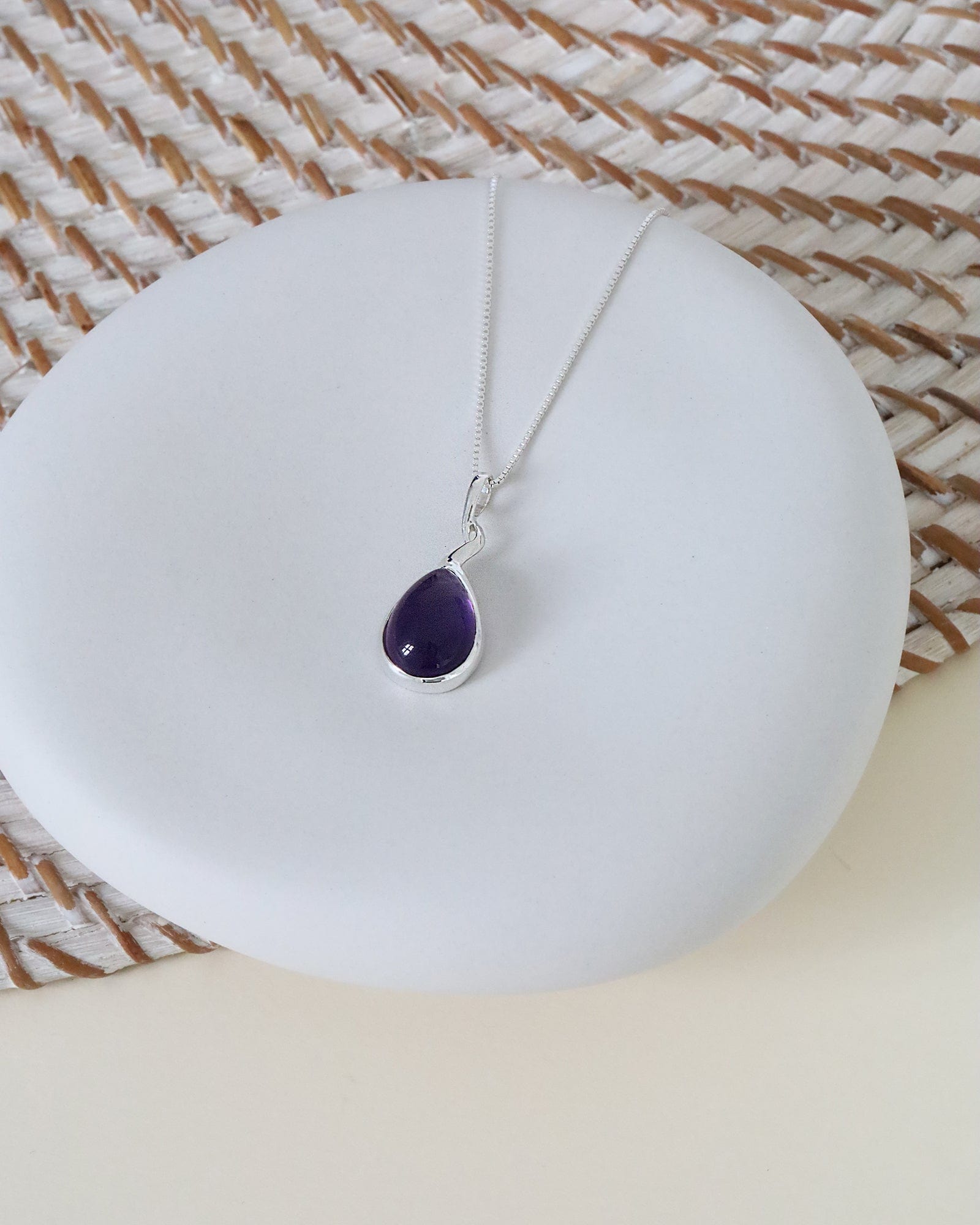 Sterling Silver and Gemstone Twisted Teardrop Pendant