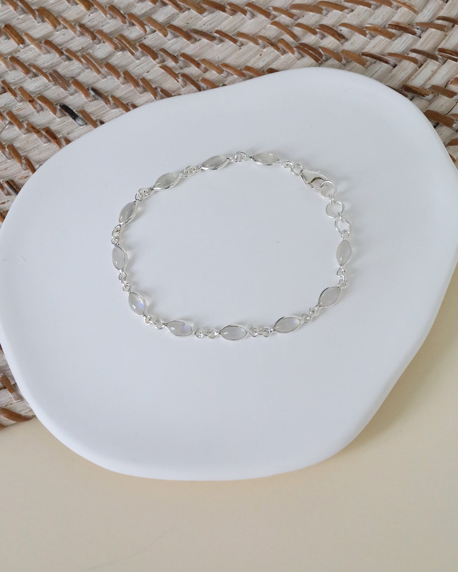 Sterling Silver and Gemstone Marquise Bracelet