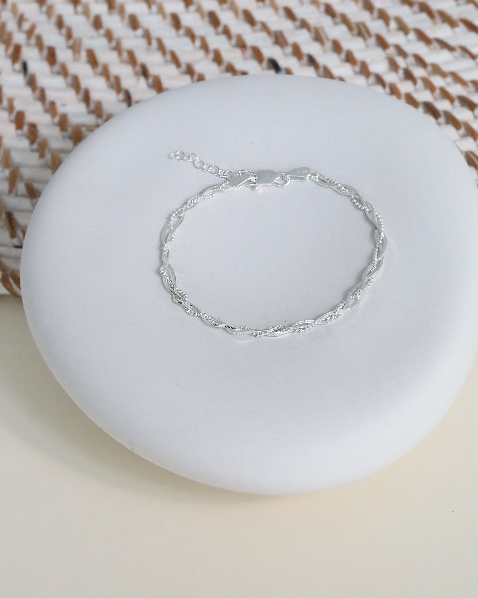 Sterling Silver Braided Chain Bracelet