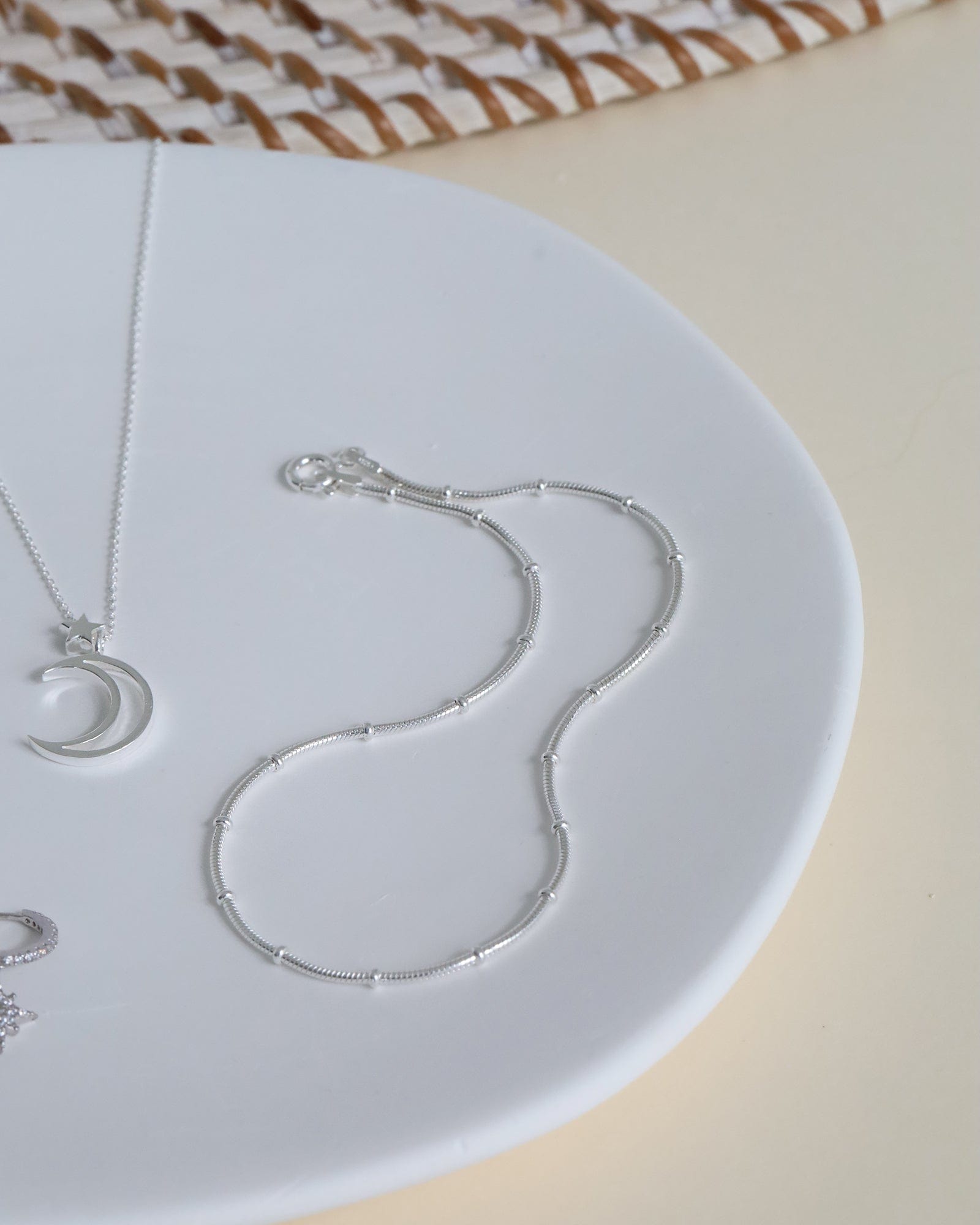 Sterling Silver Simple Bobble Snake Chain Bracelet
