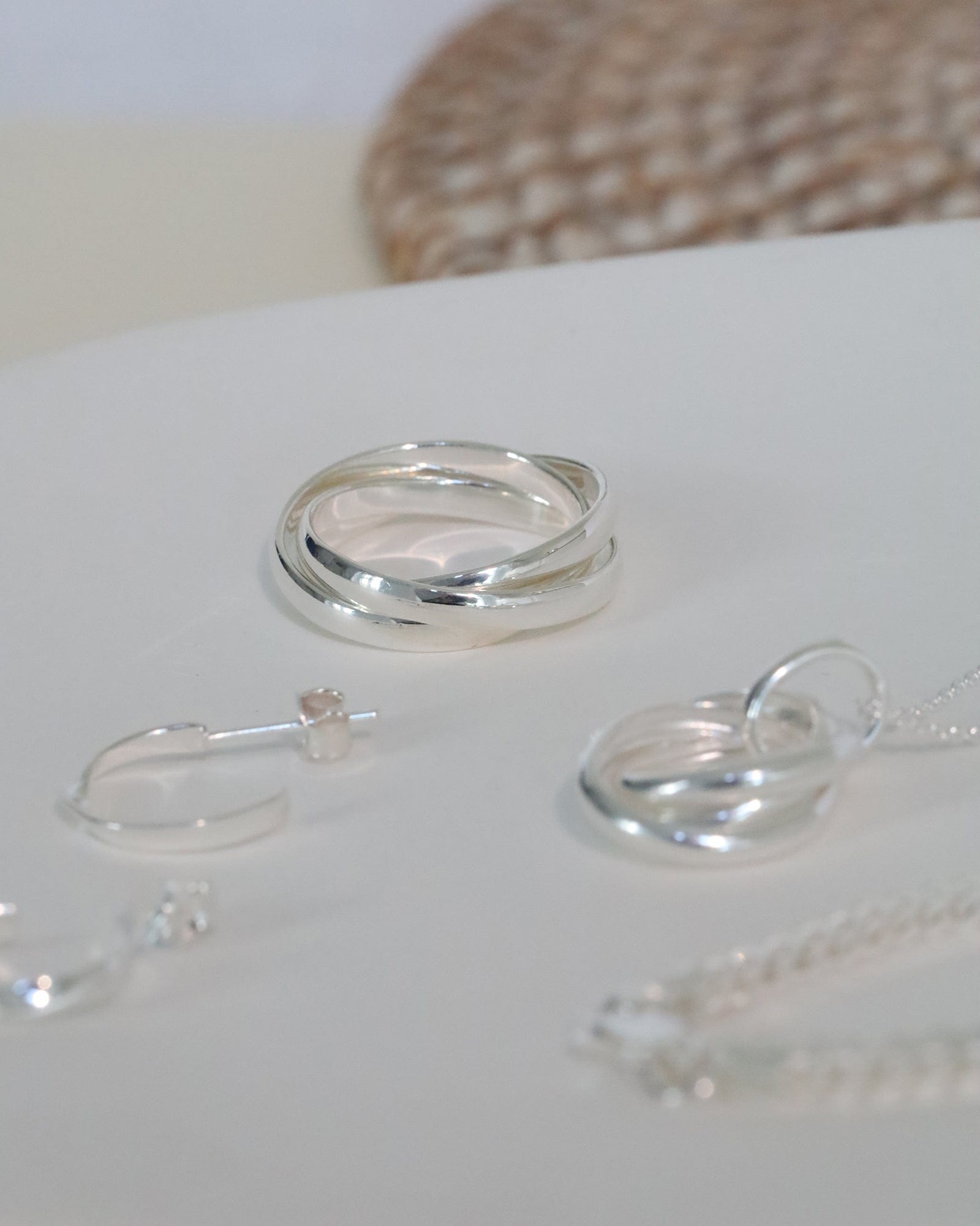 Sterling Silver 3mm Three Band Russian Wedding Ring