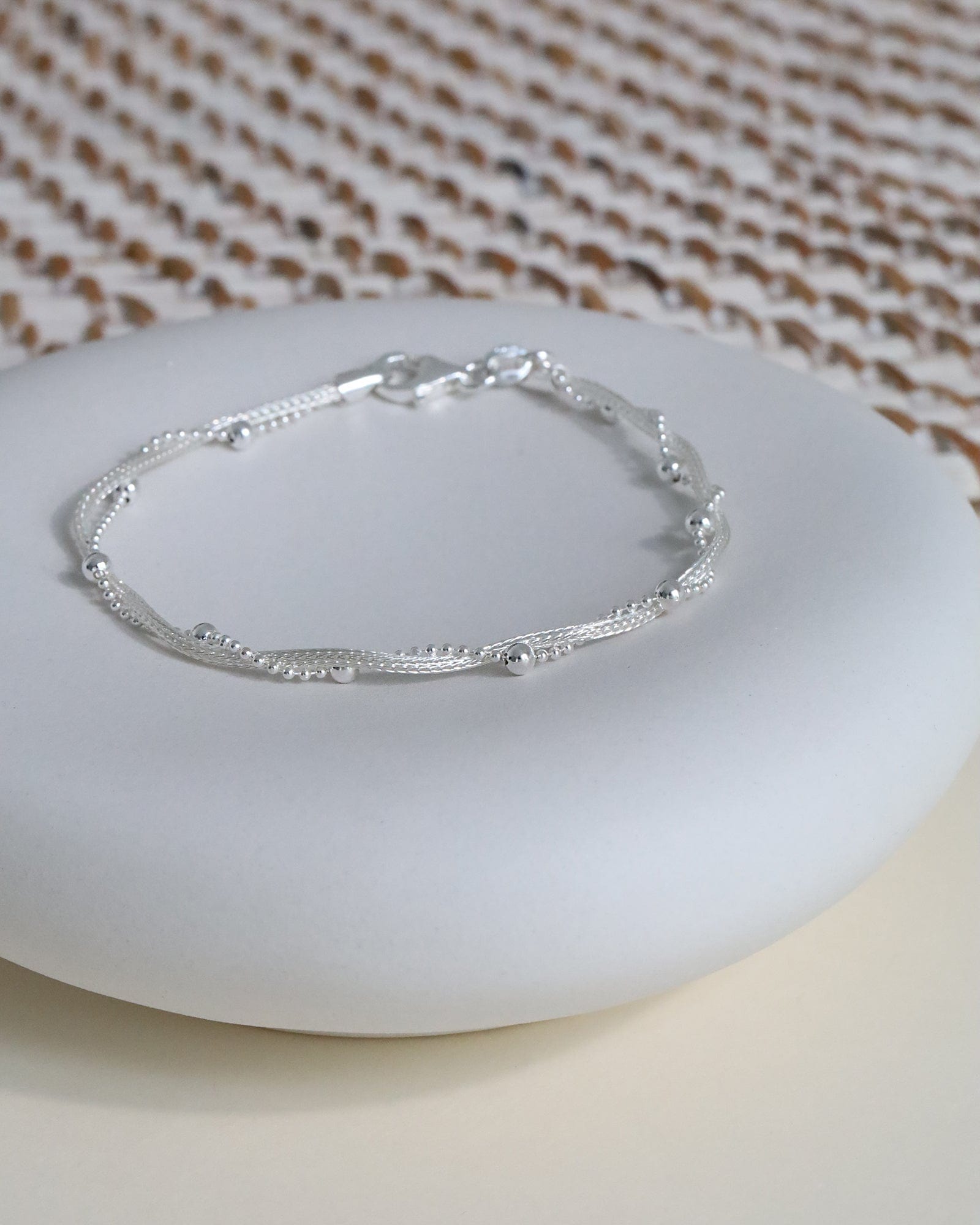 Sterling Silver Intertwined Stations Bracelet