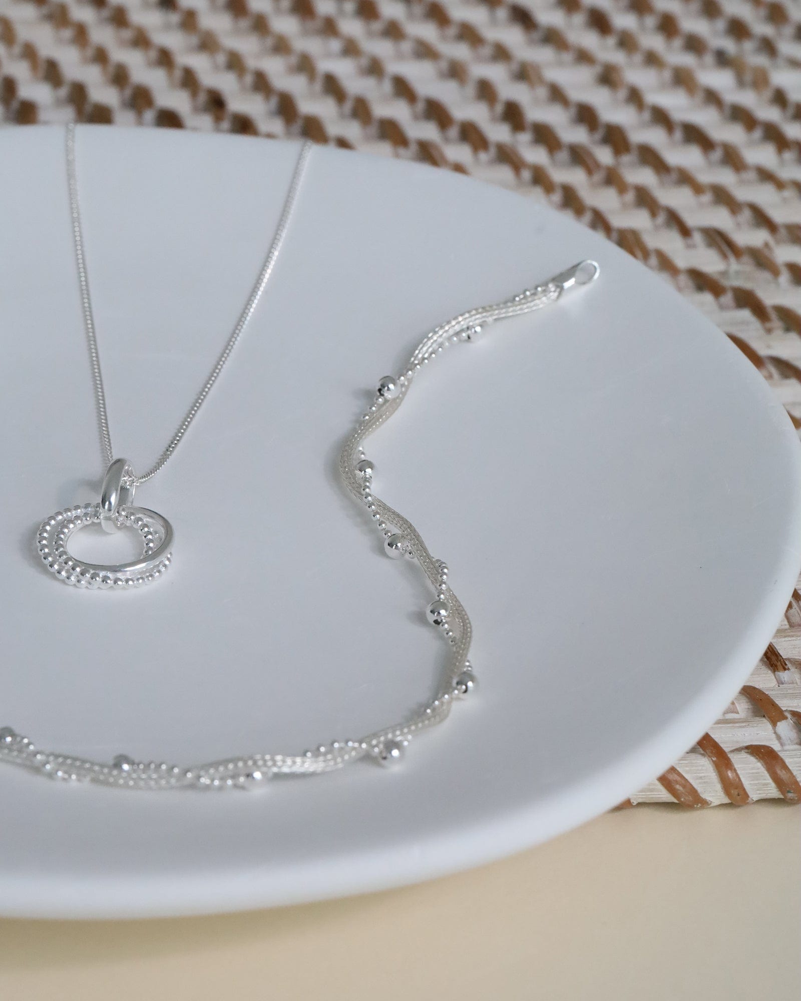 Sterling Silver Intertwined Stations Bracelet