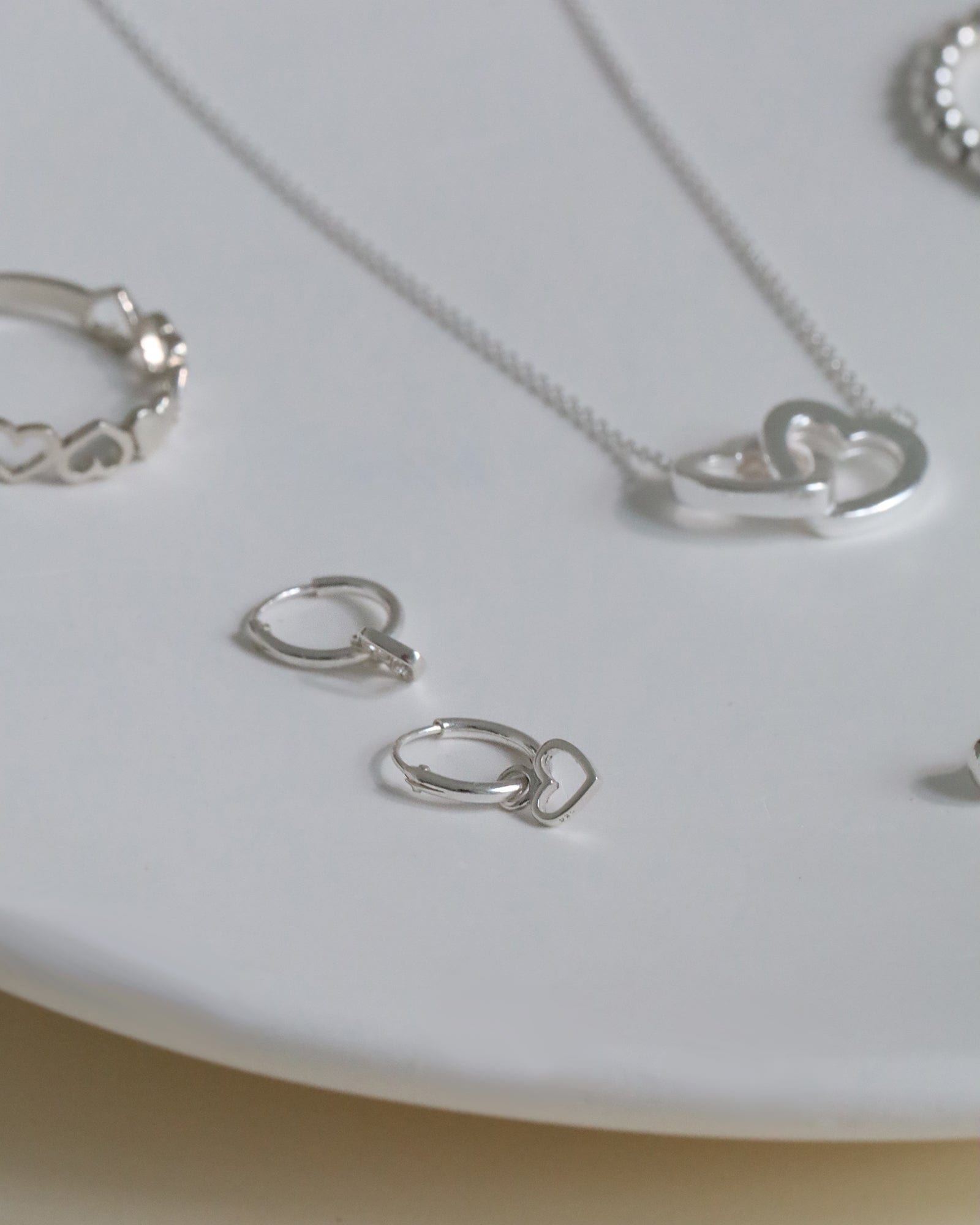 Sterling Silver Open Heart Charm Hoops