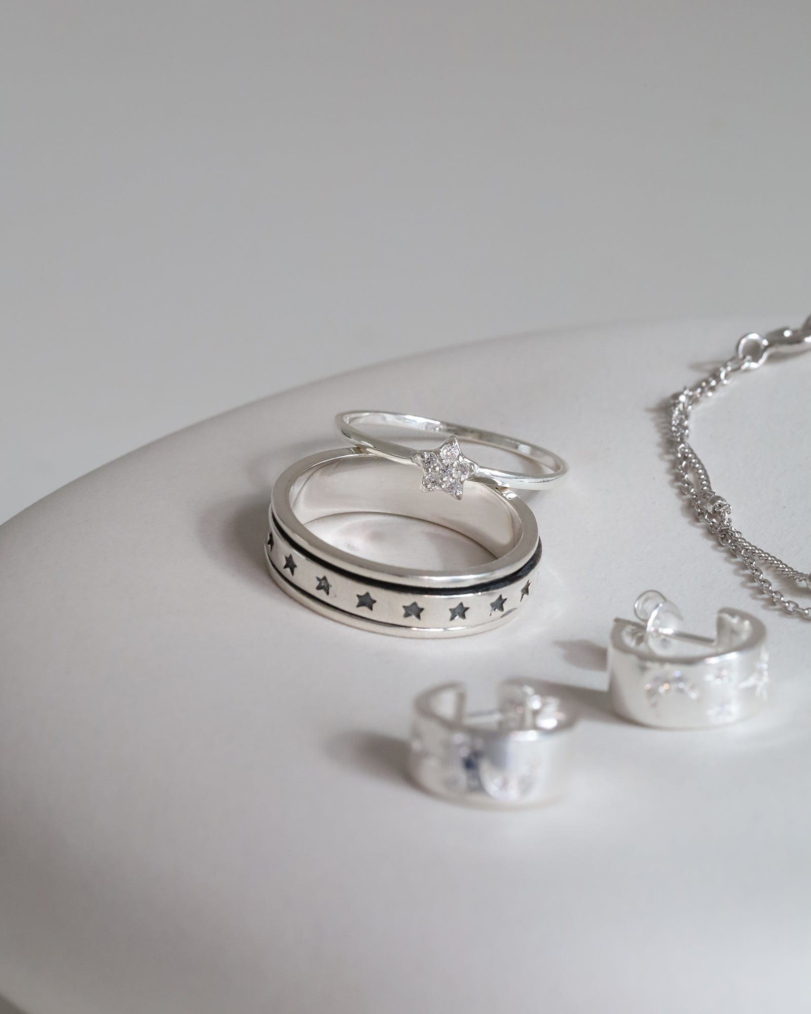 Sterling Silver Star Spinner Ring