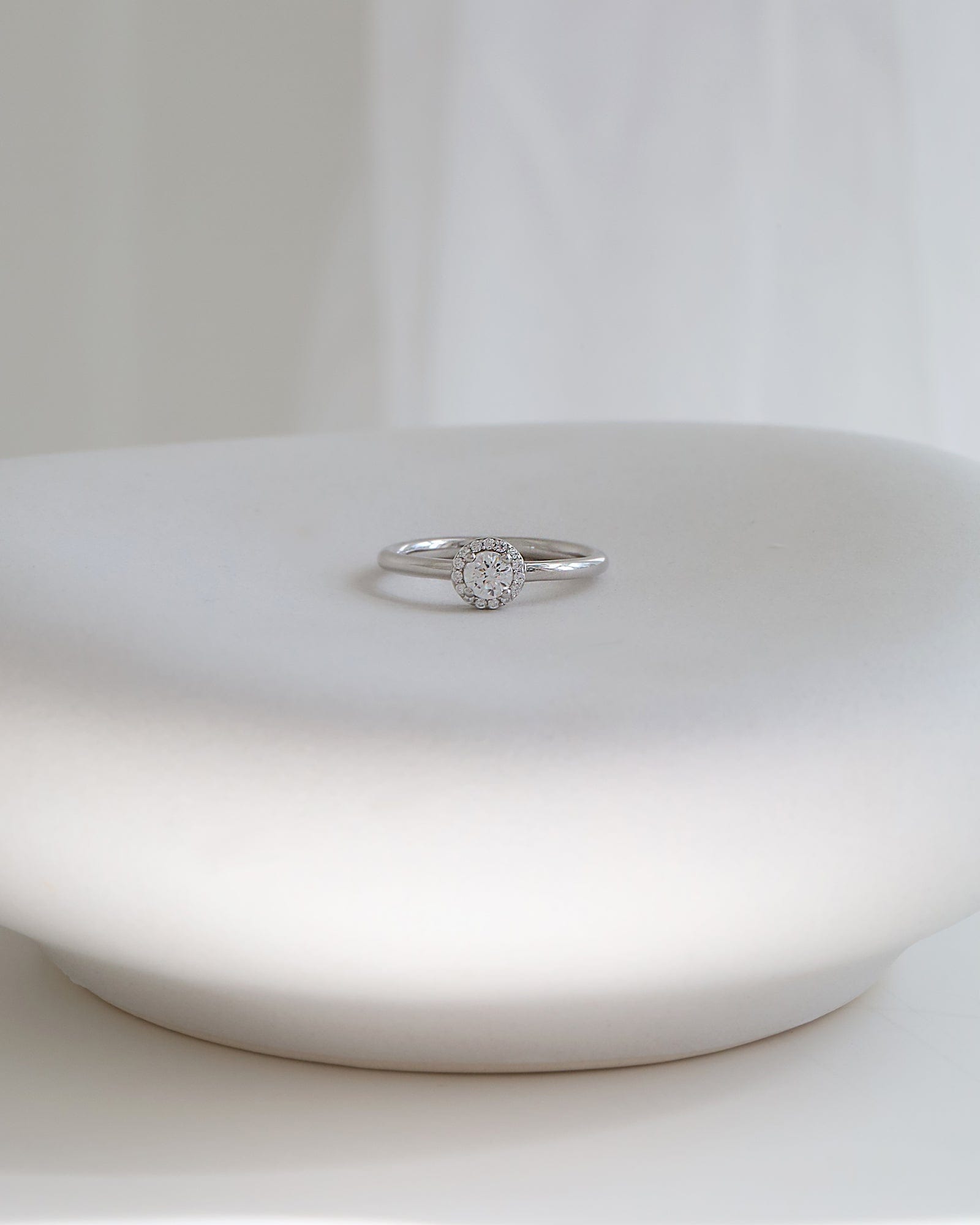 Sterling Silver and Cubic Zirconia Mini Halo Ring