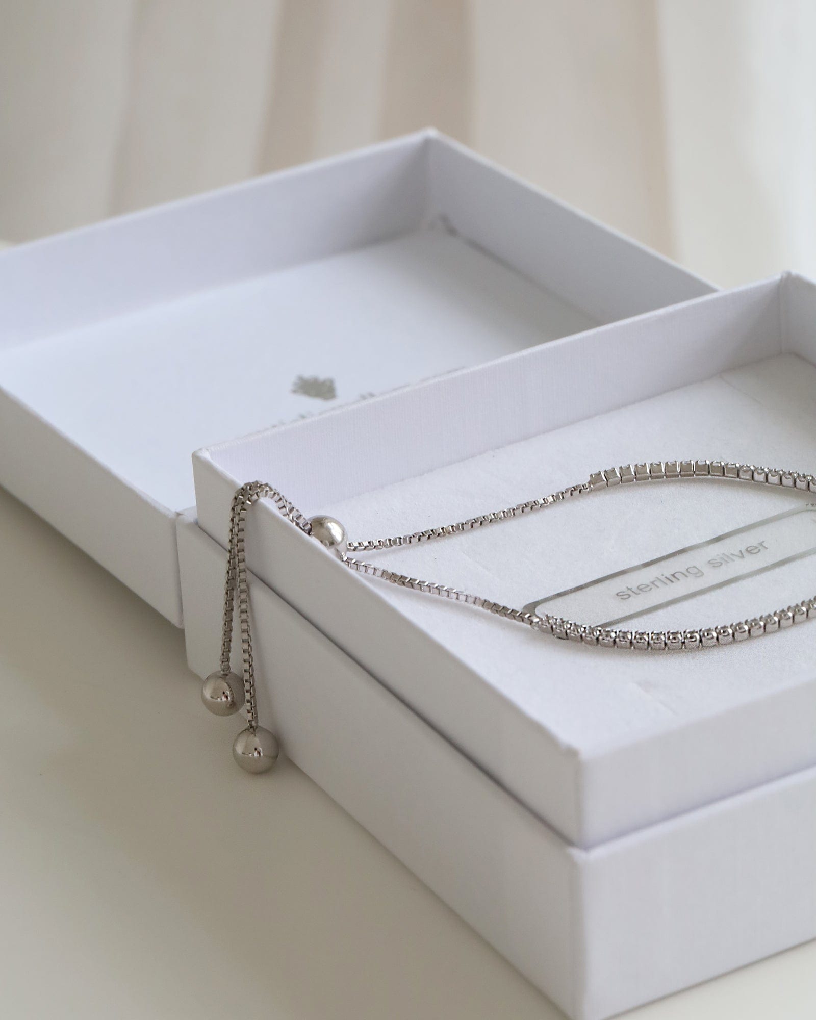 Sterling Silver and Cubic Zirconia Fine Slider Bracelet