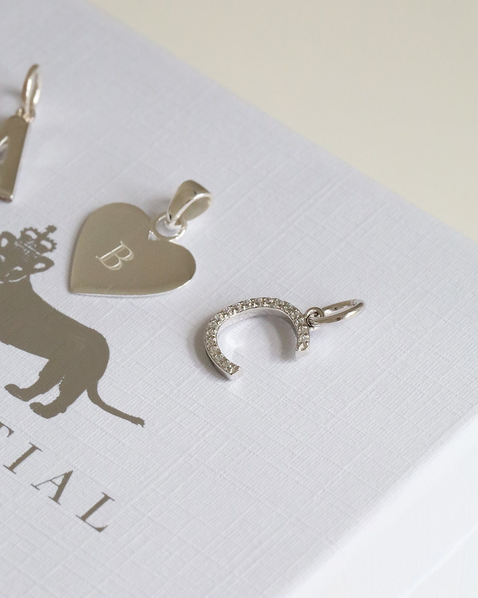 Sterling Silver and Cubic Zirconia Letter Pendants (Choose your letter)
