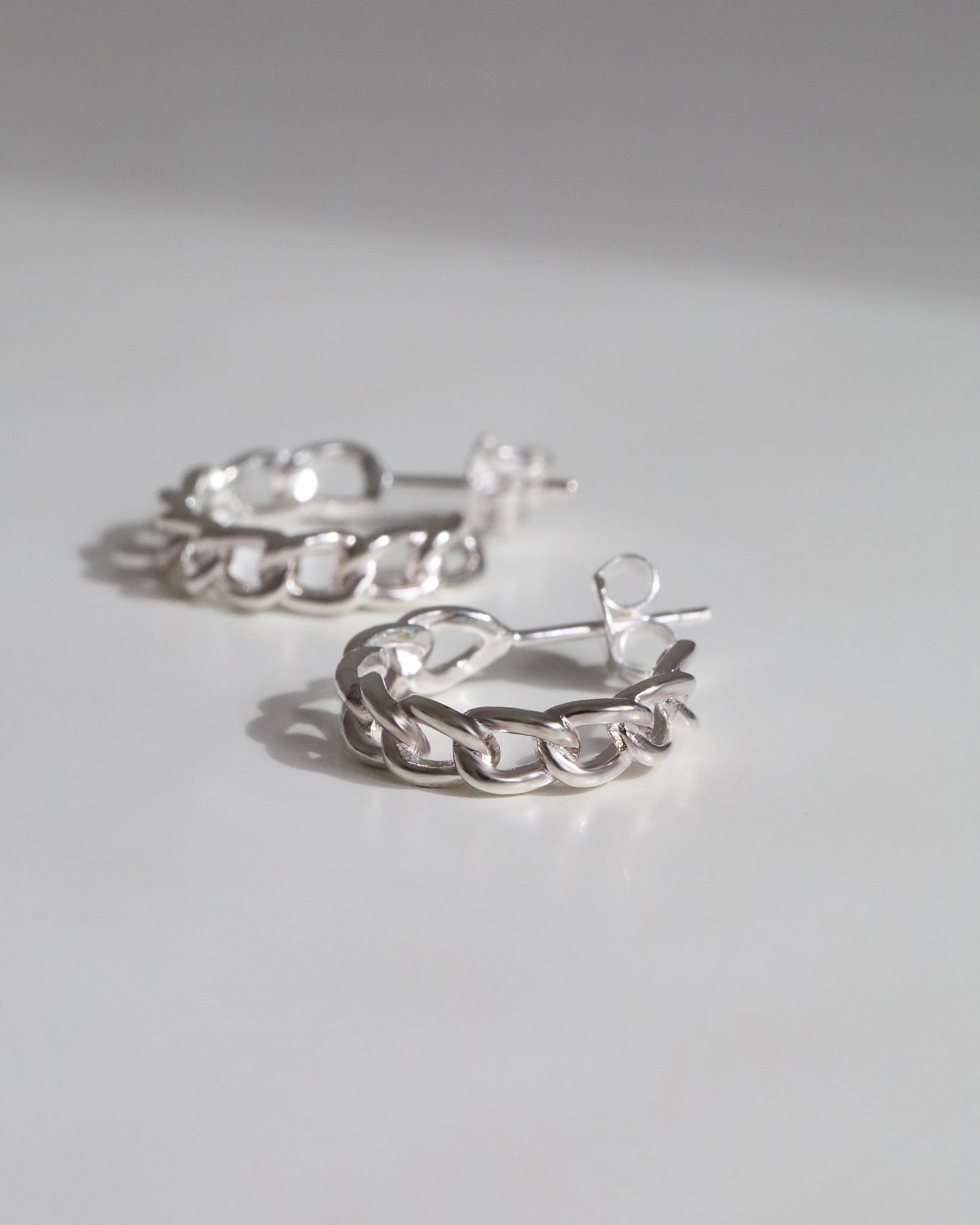 Sterling Silver Curb Link Hoops