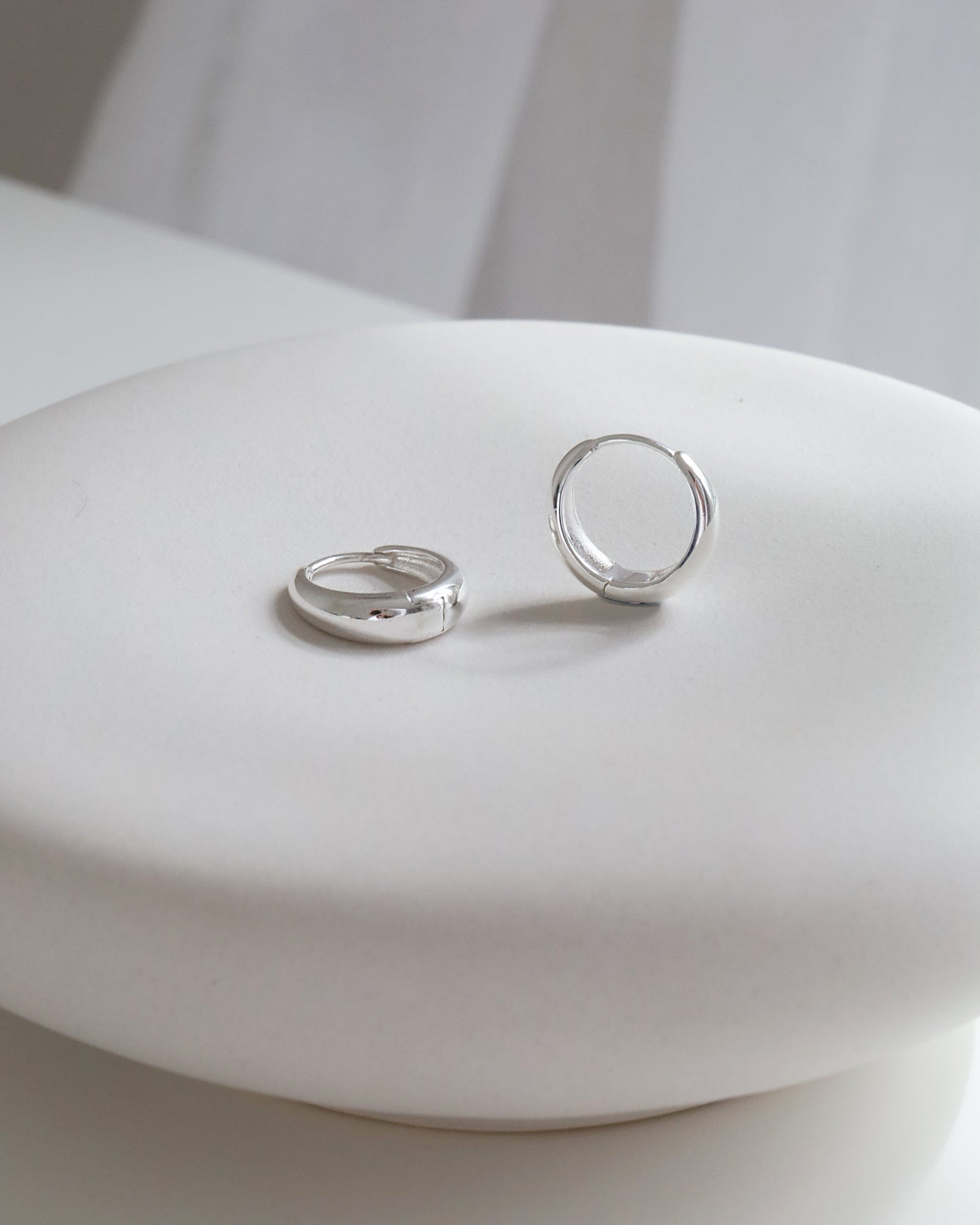 Sterling Silver Tapered Huggie Hoops