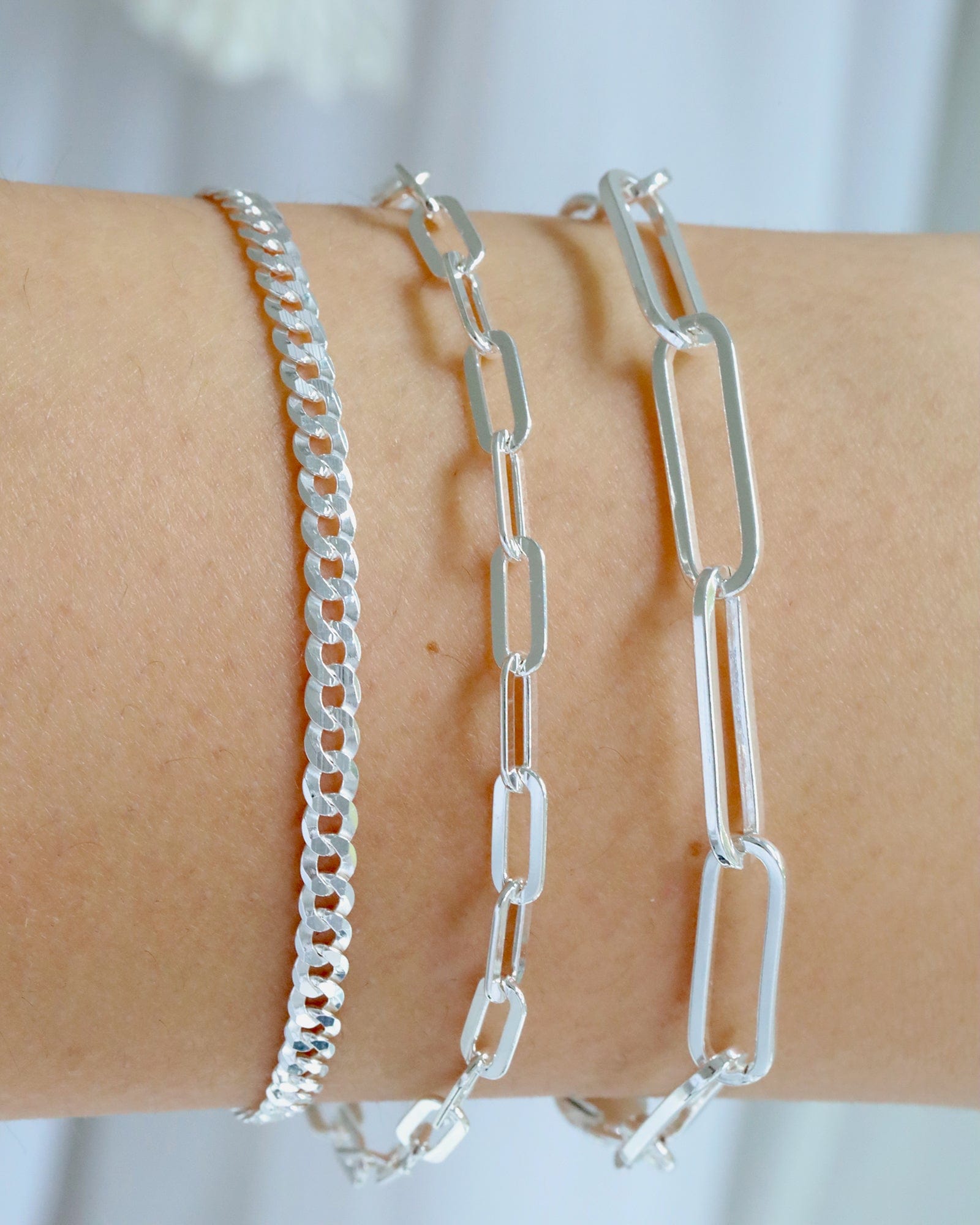 Sterling Silver Paperclip Link Bracelet