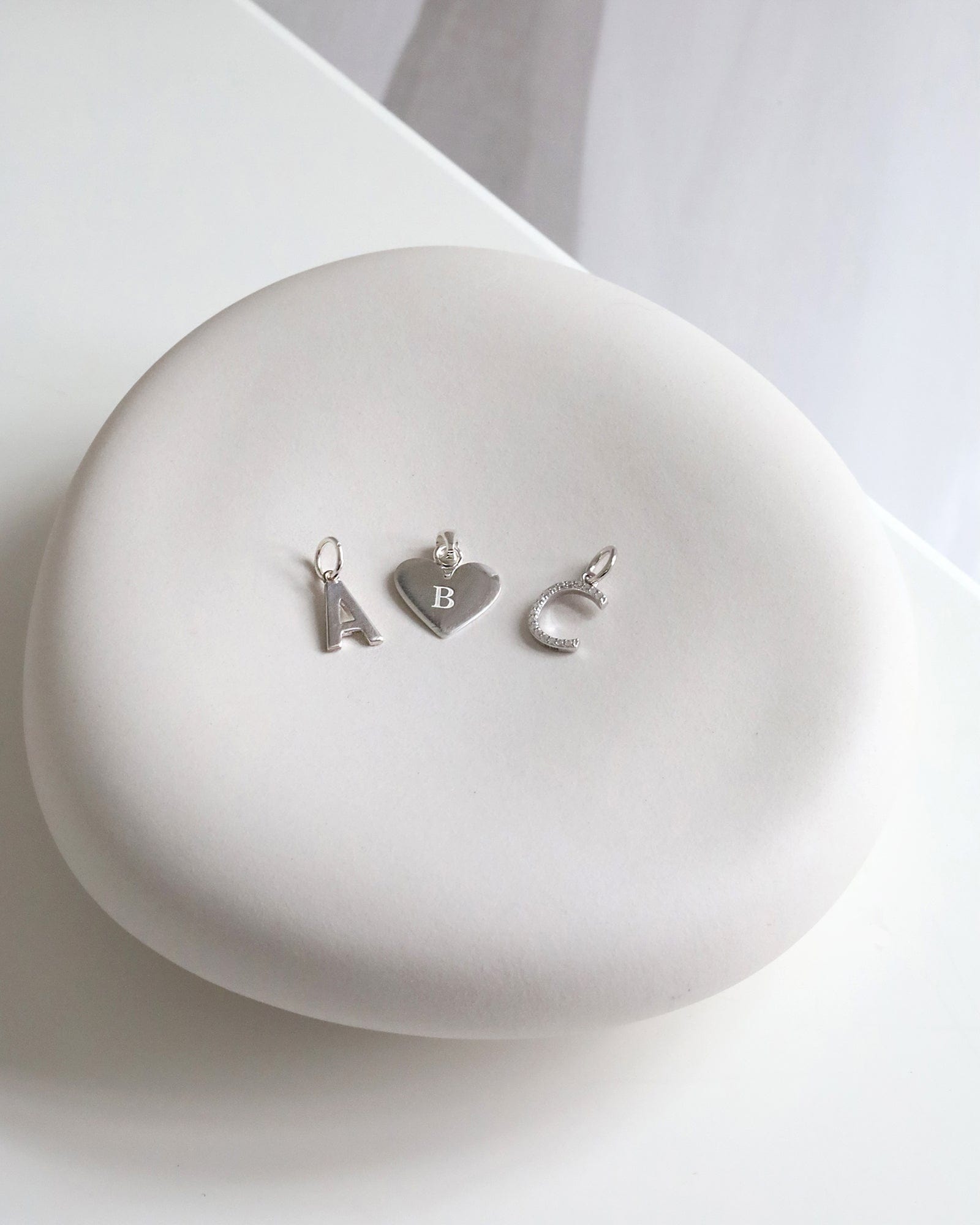 Sterling Silver Heart Letter Pendants (Choose your letter)