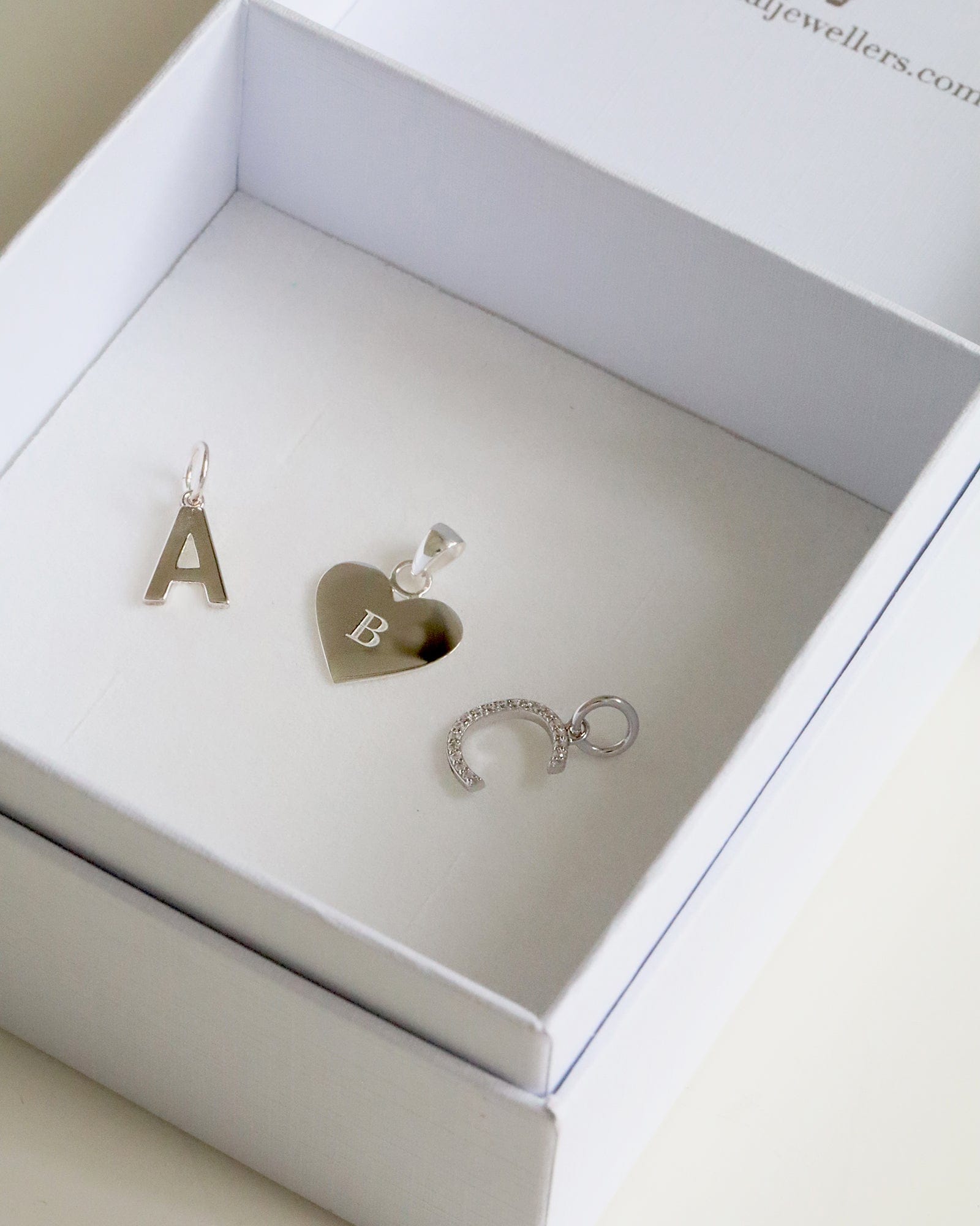 Sterling Silver Heart Letter Pendants (Choose your letter)
