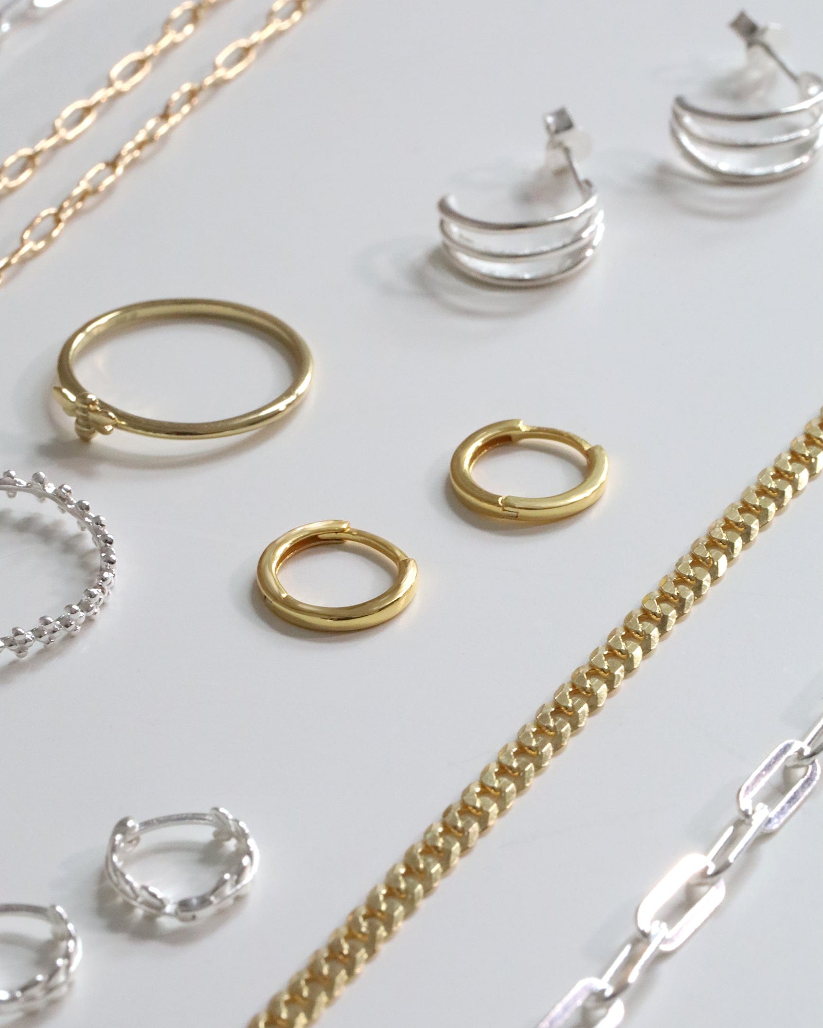 Sterling Silver Essential Hinged Huggie Hoops