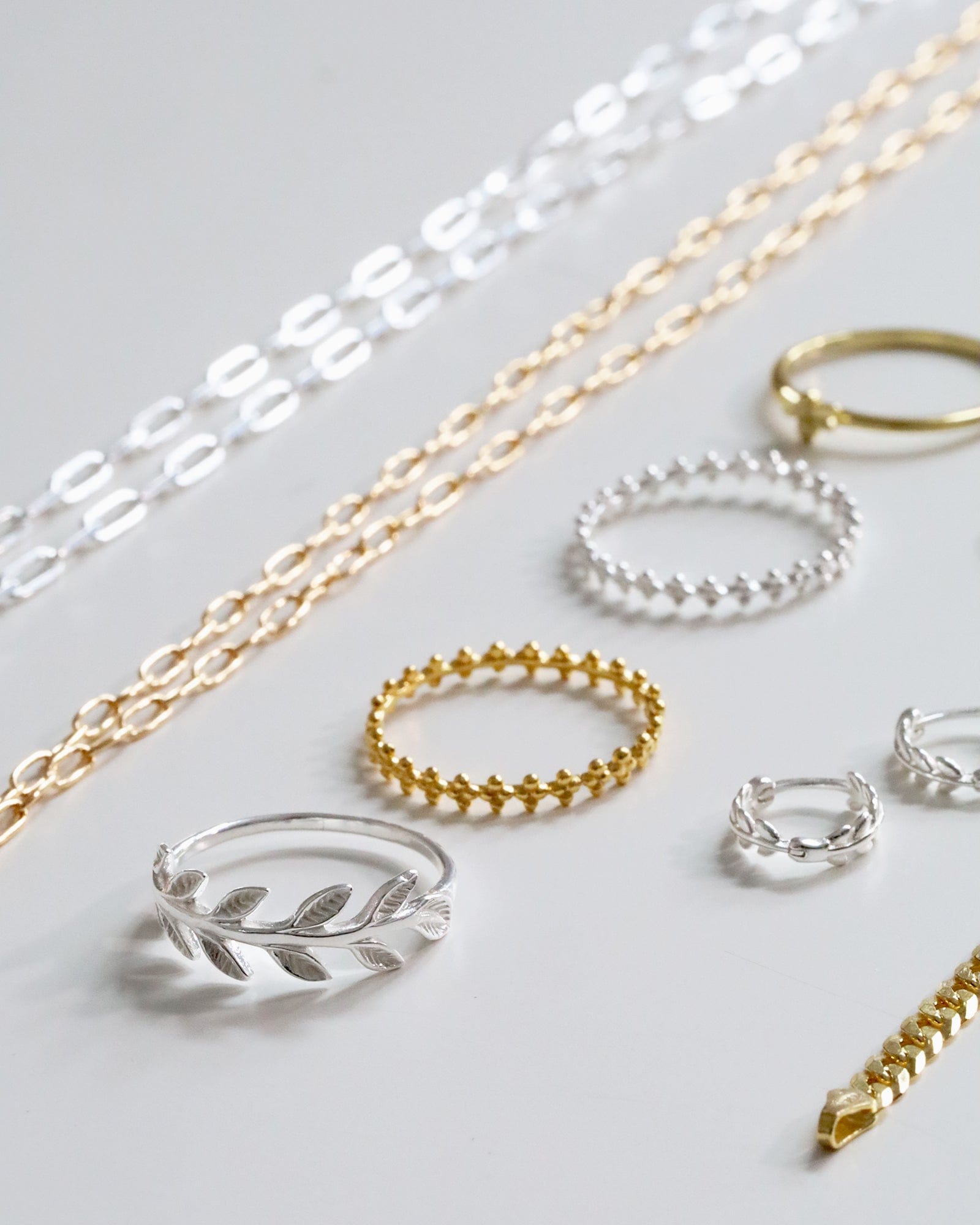 Sterling Silver Leaf Garland Ring