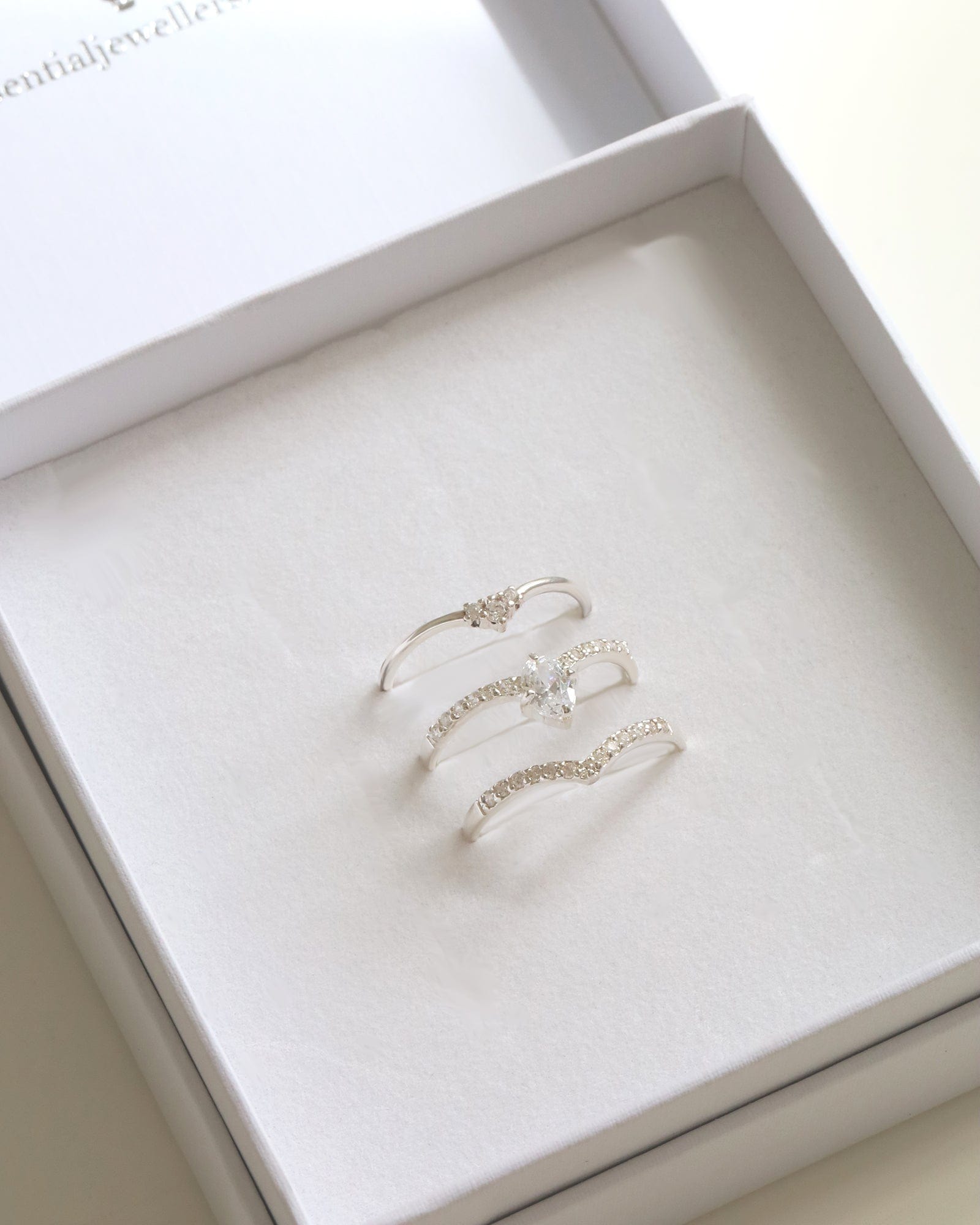Sterling Silver Cubic Zirconia Wishbone Ring