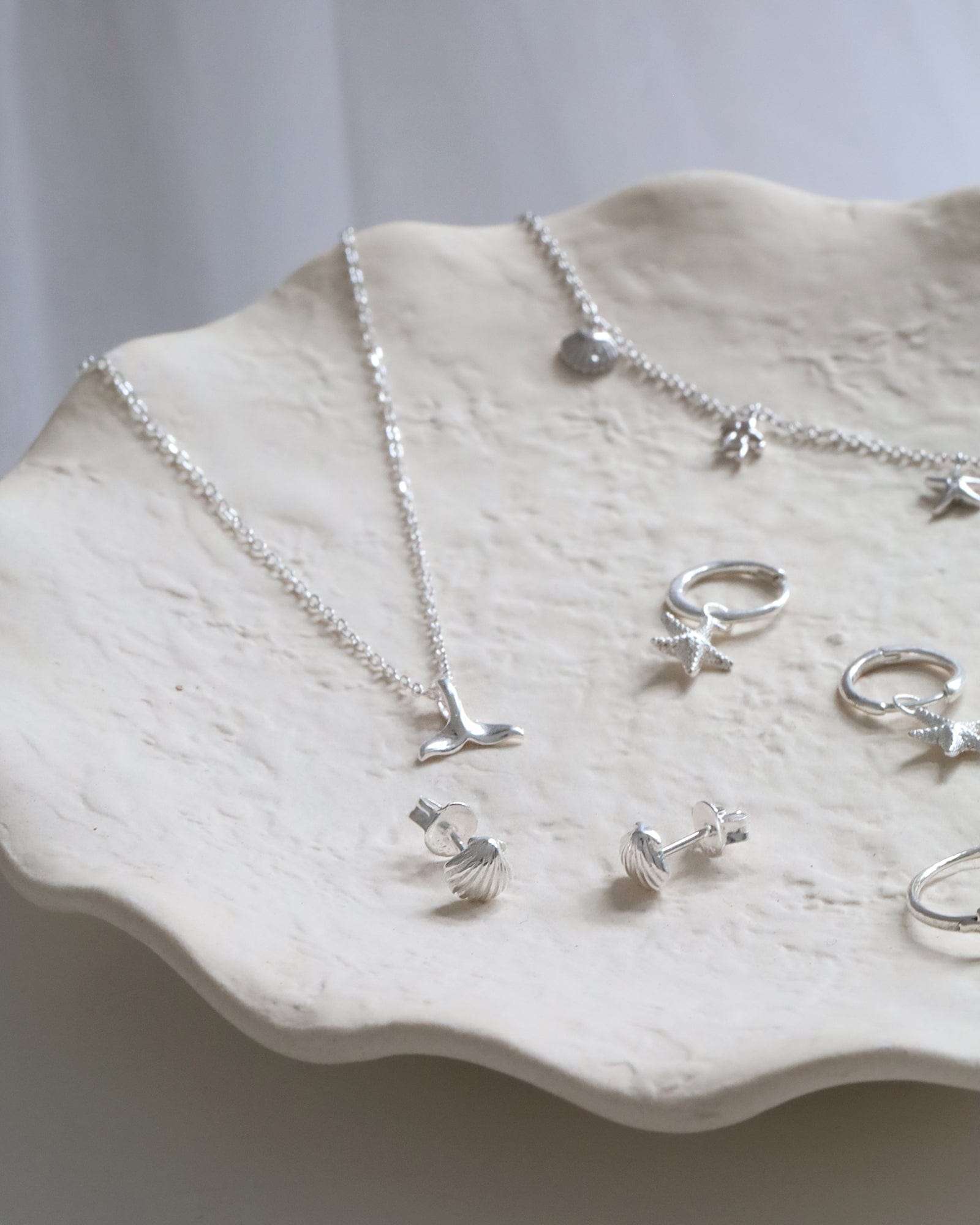 Sterling Silver Small Scallop Studs
