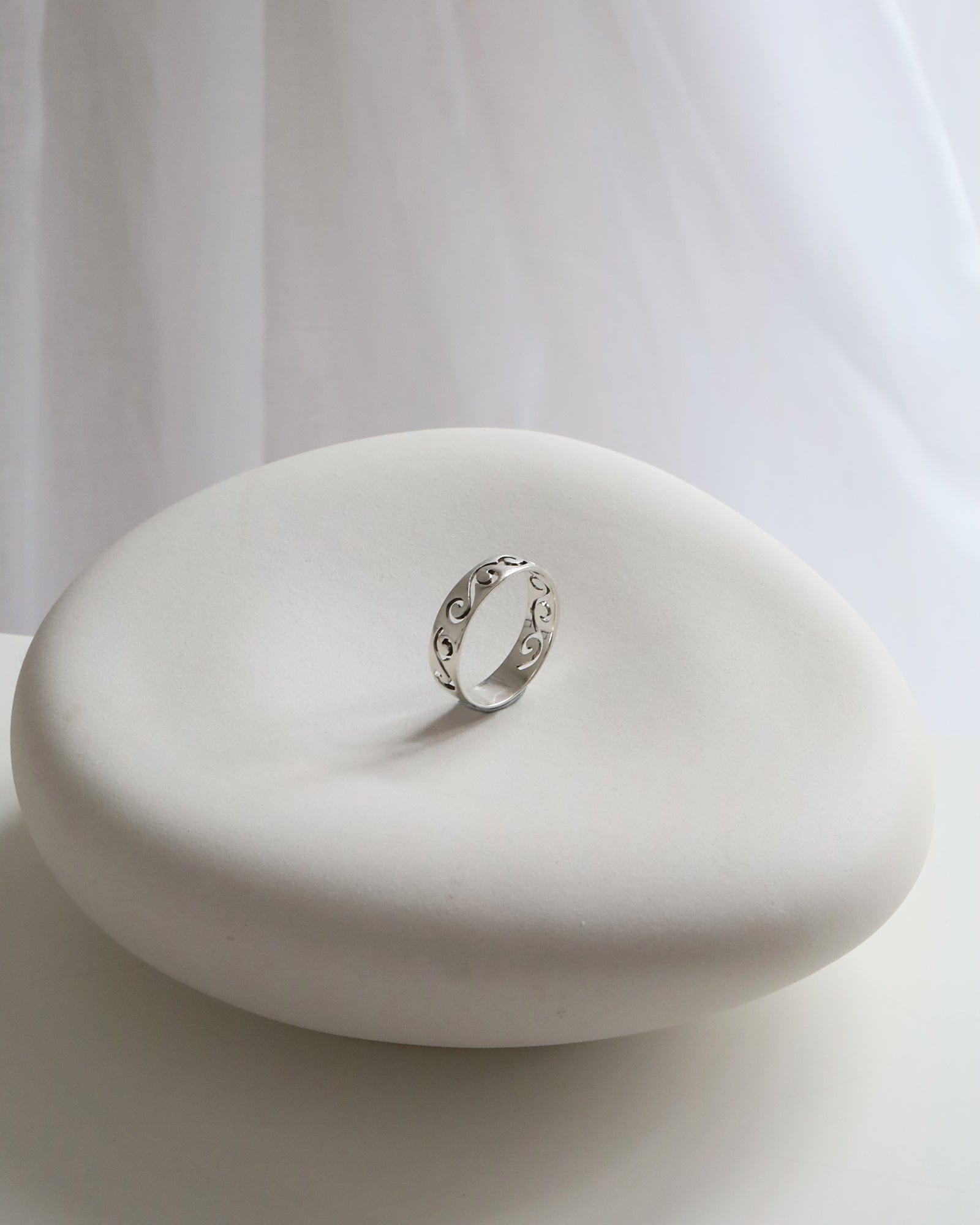 Sterling Silver Cut Out Wave Band Ring