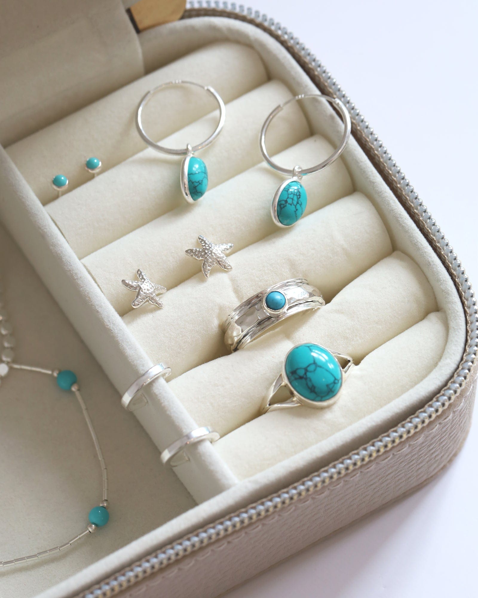 Sterling Silver 18mm Hoops with Gemstone Charm