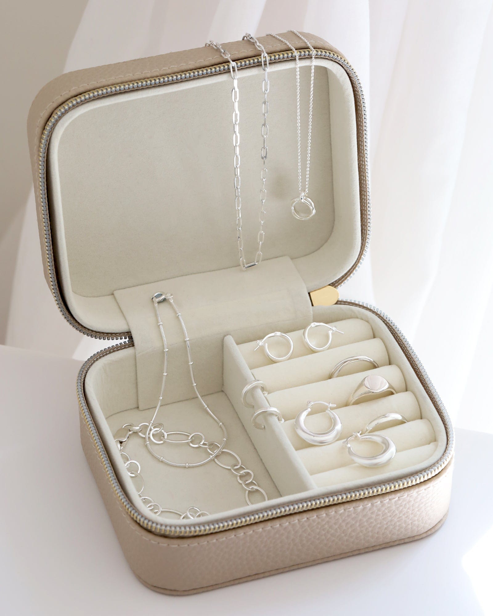 Sterling Silver 4mm Round Huggie Hoops