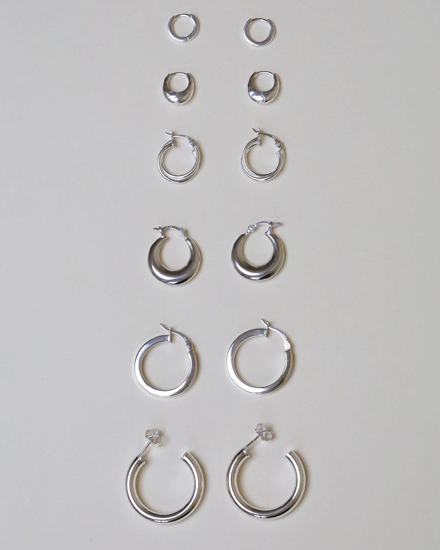 Sterling Silver Hammered Curved Huggie Hoops