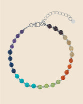 Sterling Silver Multi-Gemstone Bead Bracelet