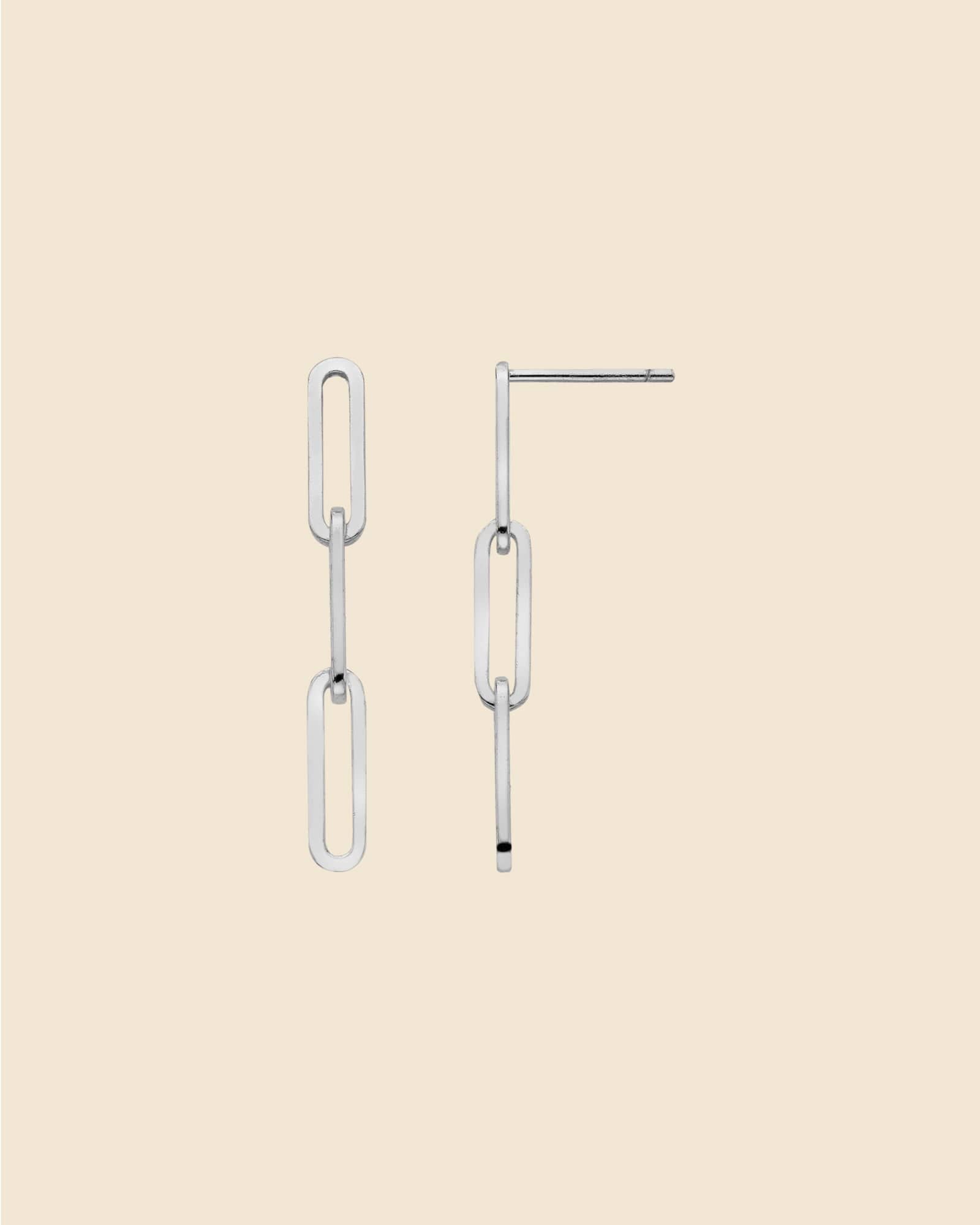 Sterling Silver Paperlink Drop Earrings