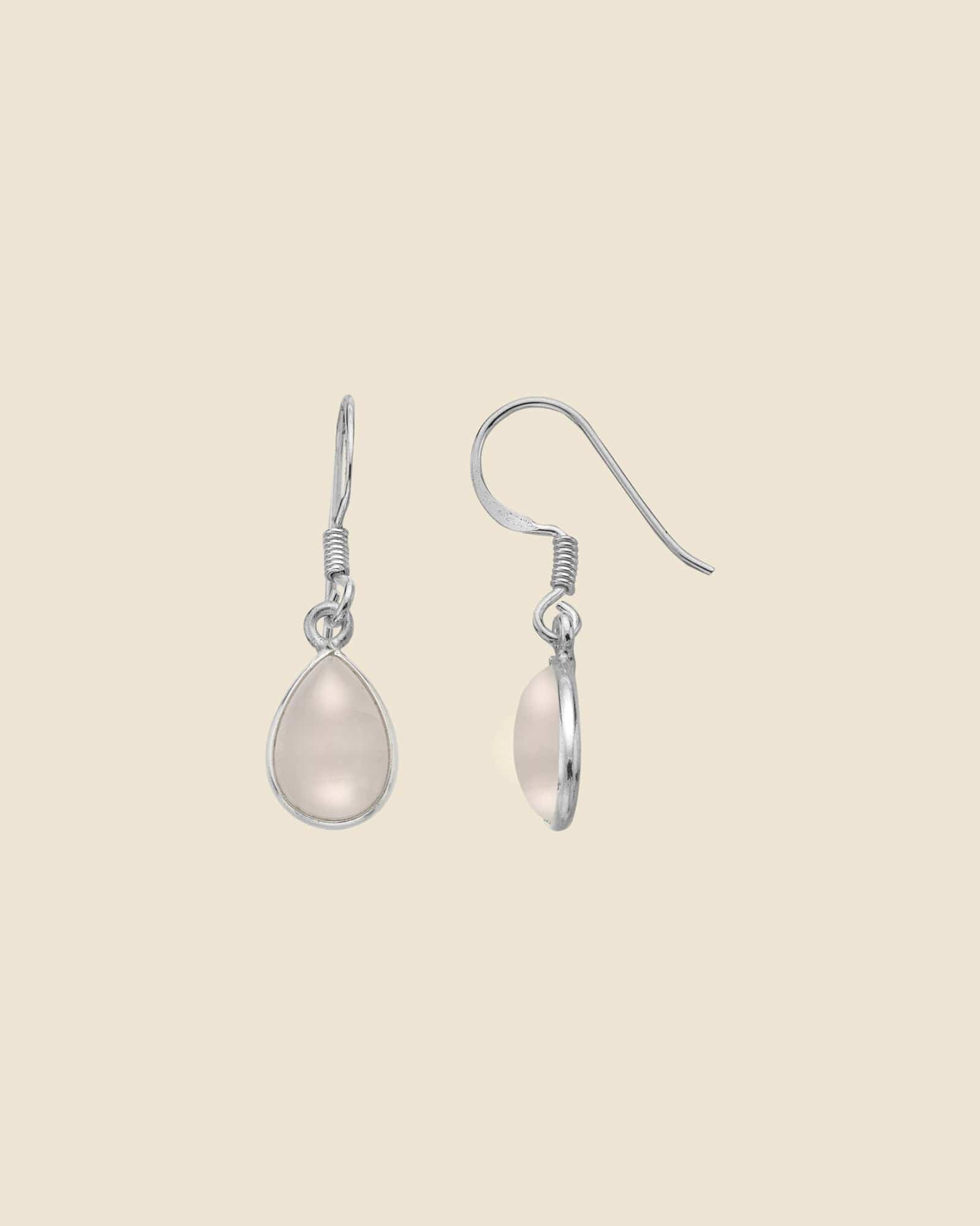Sterling Silver and Gemstone Teardrop Earrings