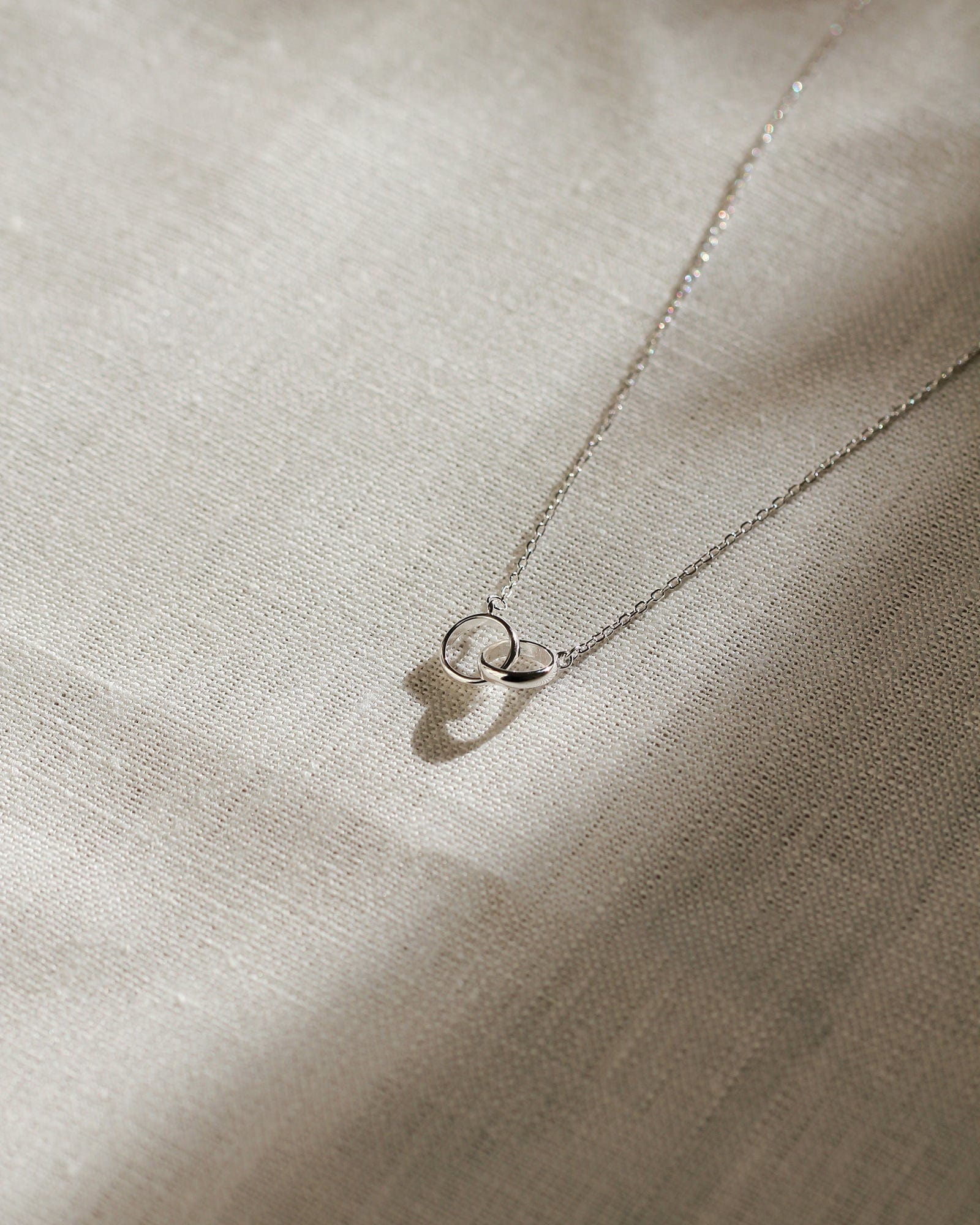 Sterling Silver Simple Lovers Link Necklace