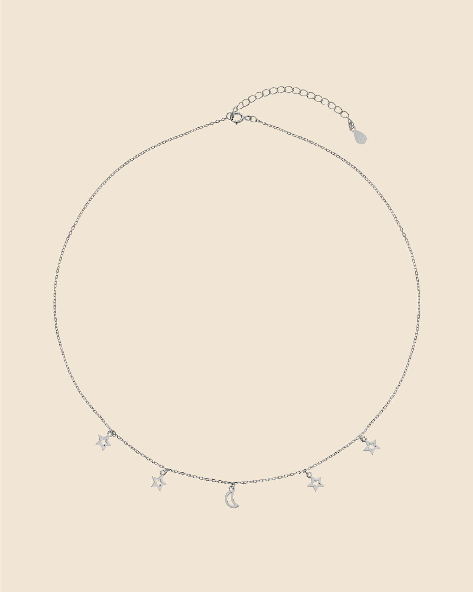 Sterling Silver Celestial Station Necklace