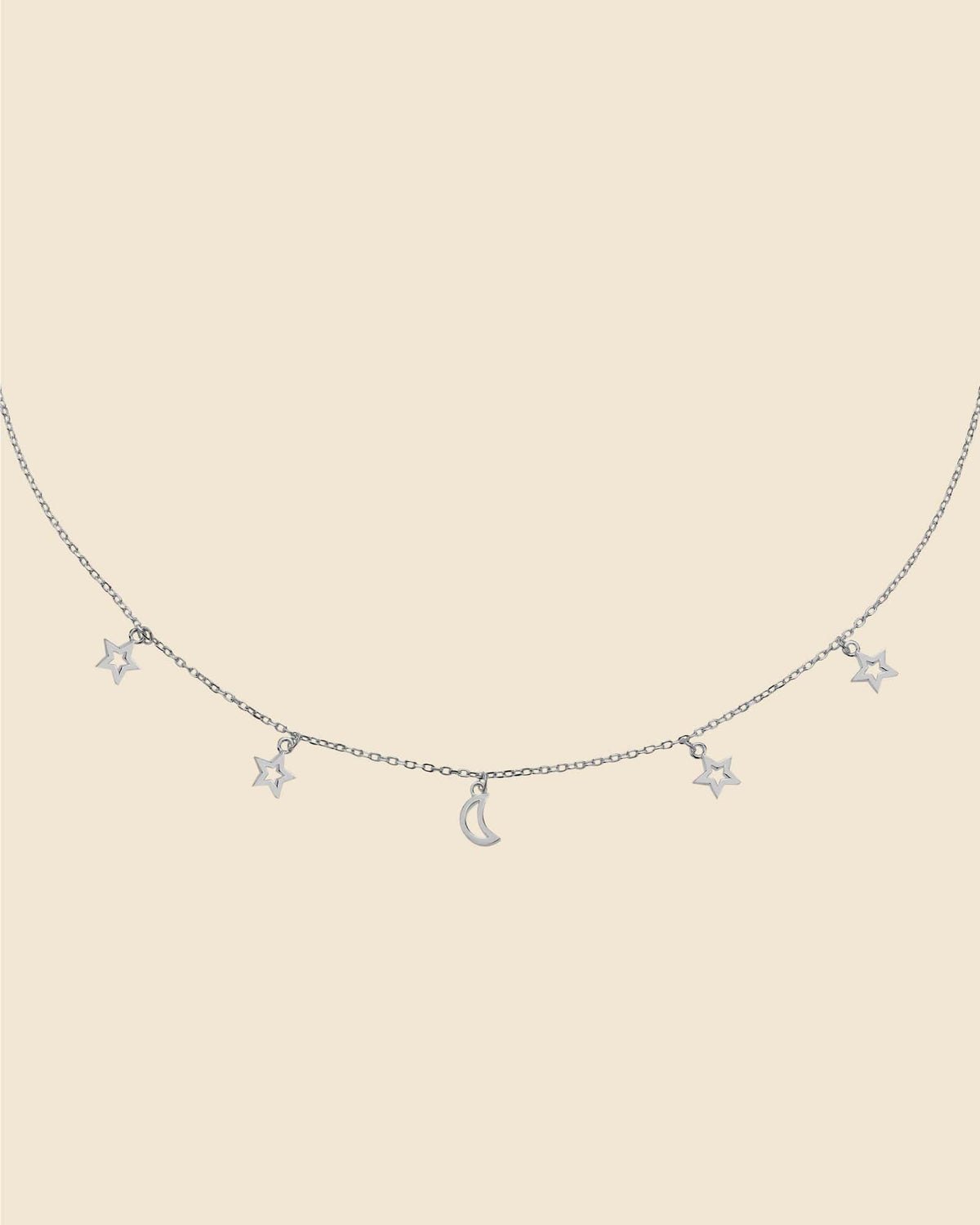 Sterling Silver Celestial Station Necklace