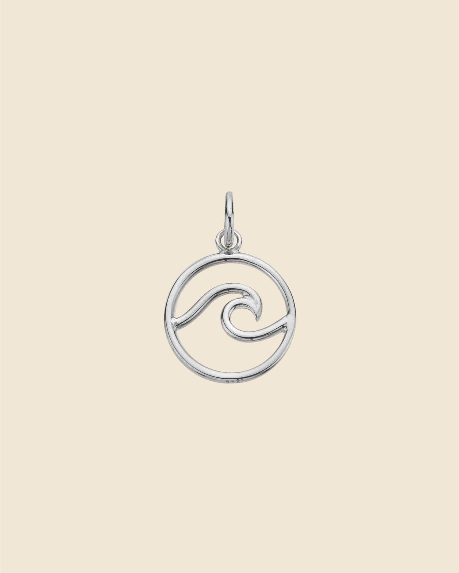 Sterling Silver Encircled Wave Pendant