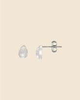 Sterling Silver Simple Moonstone Teardrop Studs