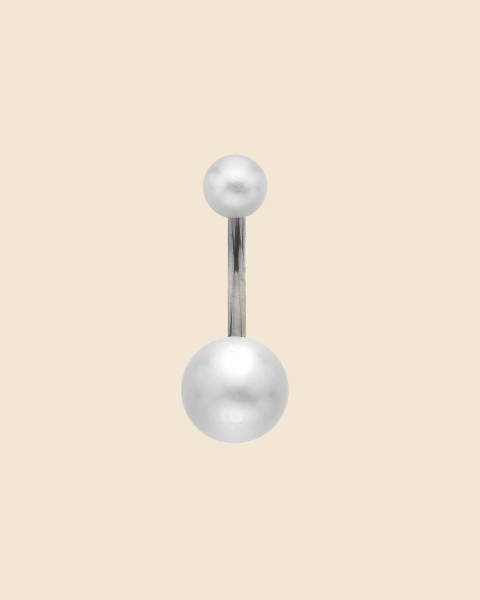 Faux Pearl Navel Bar