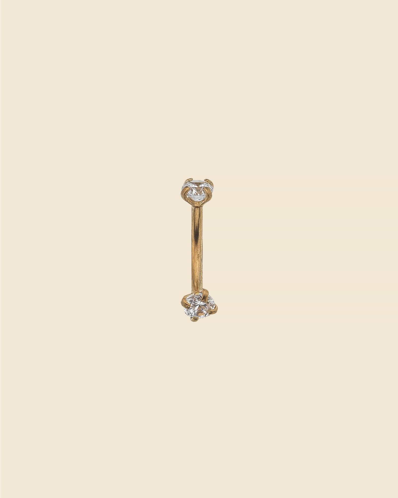 Surgical Steel Claw-Set Crystal Curved Barbell