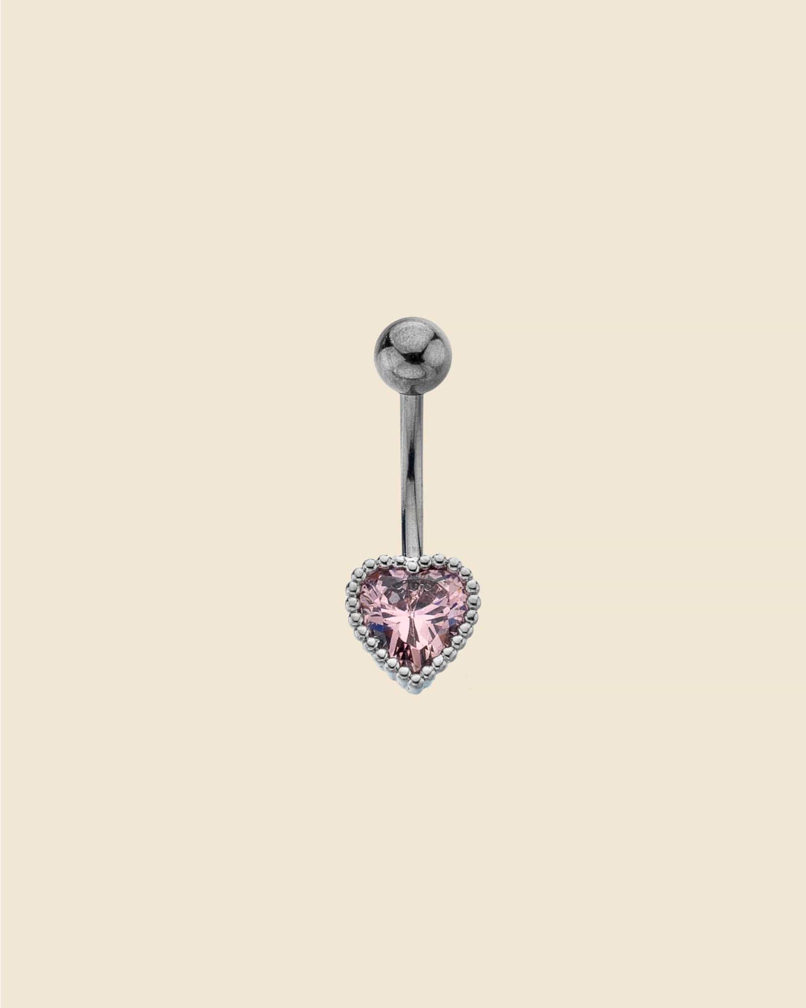 Surgical Steel Cupcake Set Heart Navel Bar