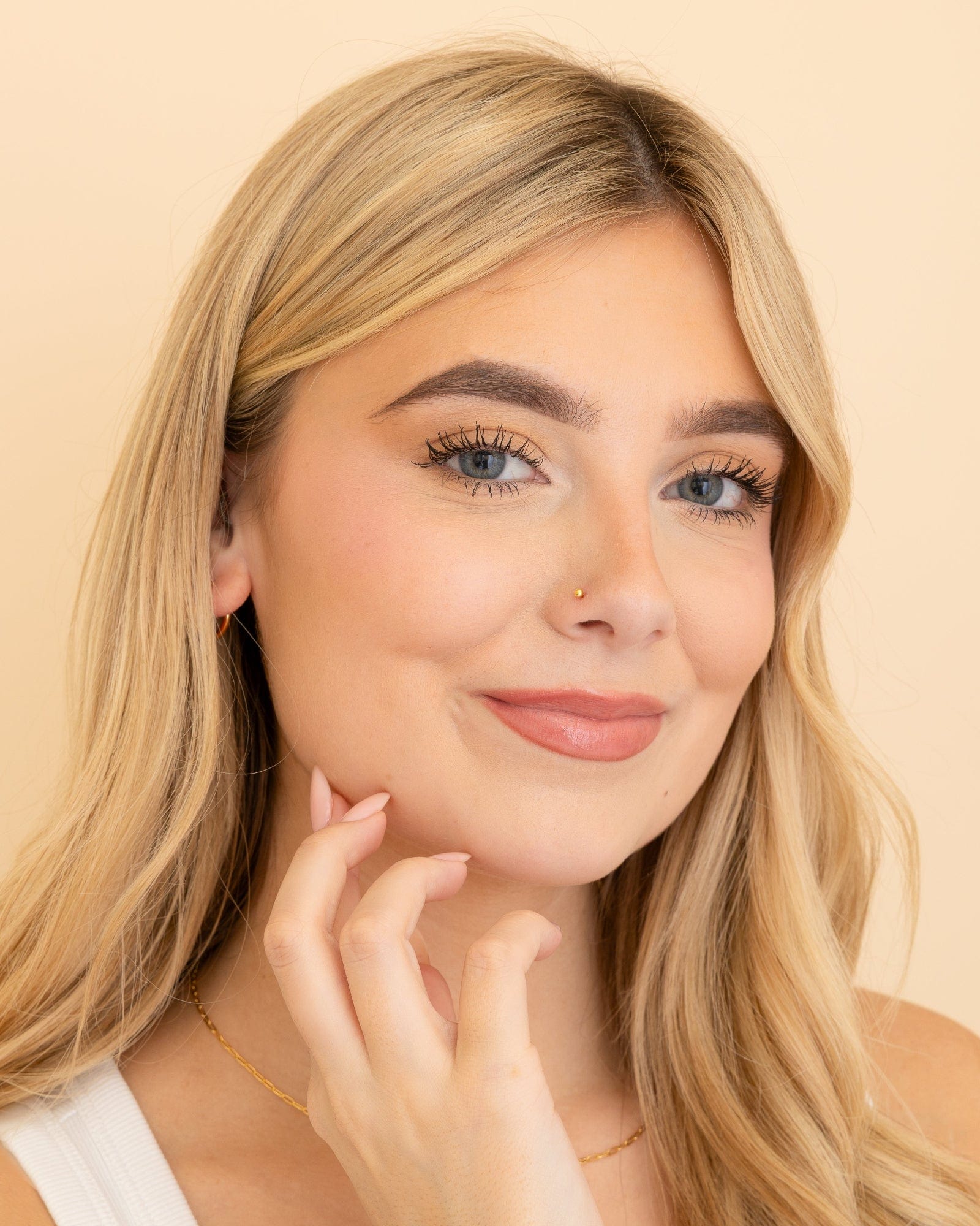 Gold Plated Simple Bead Nose Stud