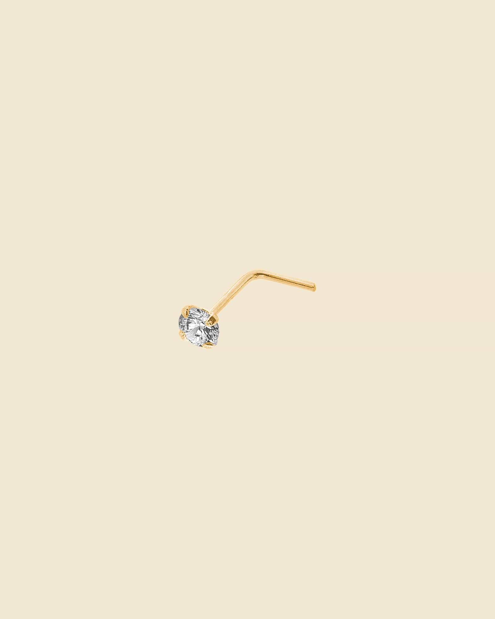 Sterling Silver Claw Set Cubic Zirconia Nose Stud