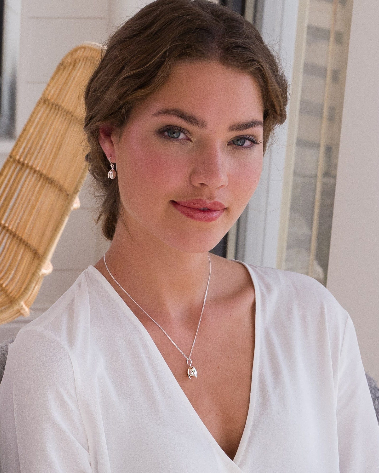 Sterling Silver and Freshwater Pearl Snowdrop Pendant